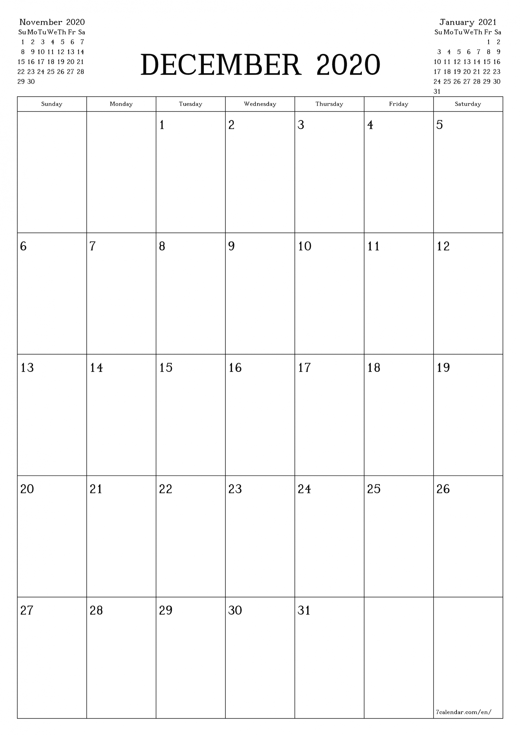 free printable blank monthly calendar and planner for