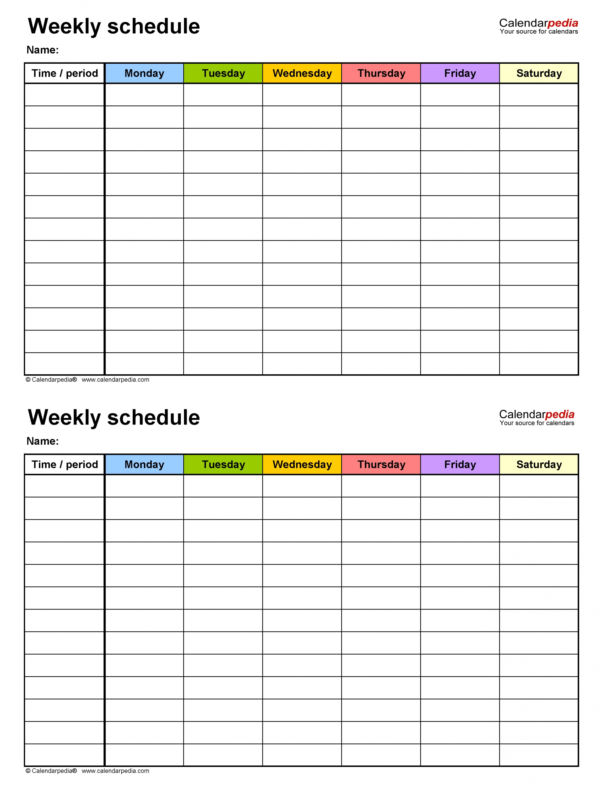 free weekly schedule templates for word 18 templates