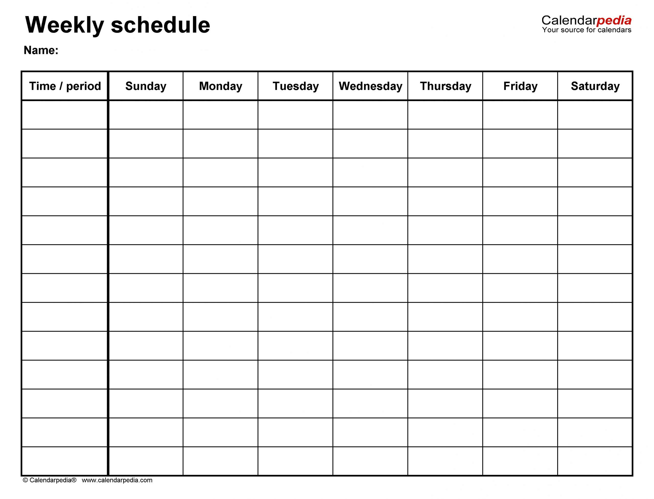 Free Weekly Schedule Templates For Word 18 Templates