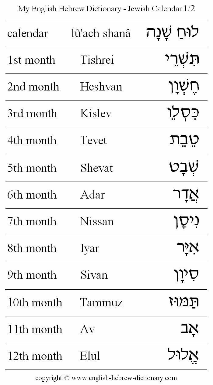 10Th Day 7Th Month Hebrew Calendar Example Calendar Printable