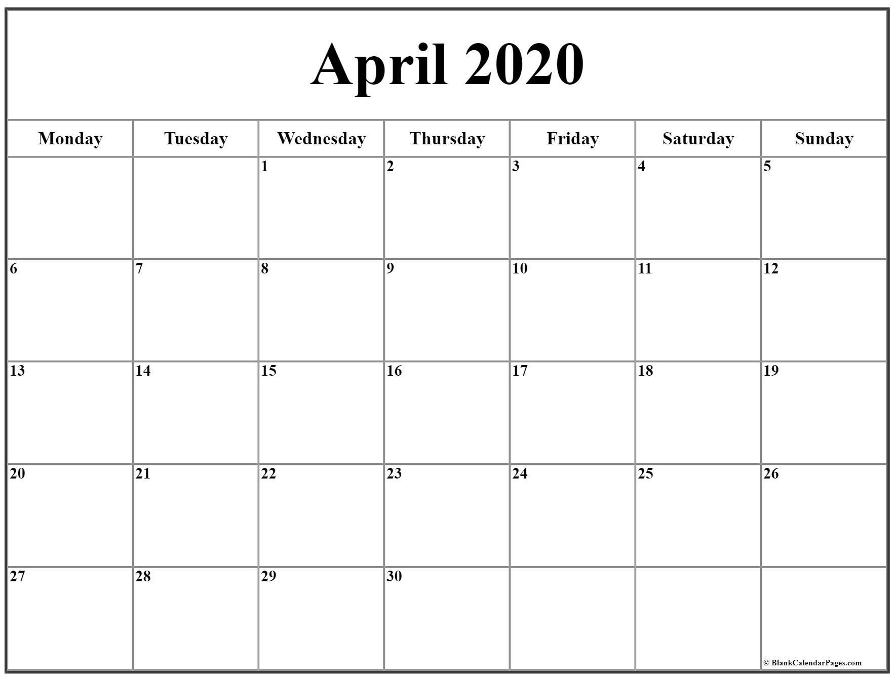 How To Monday To Friday Printable Monthly Calendar In 2020