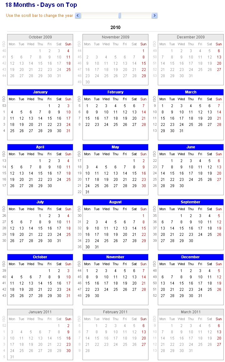 image of adjustable and printable excel calendar 18 month