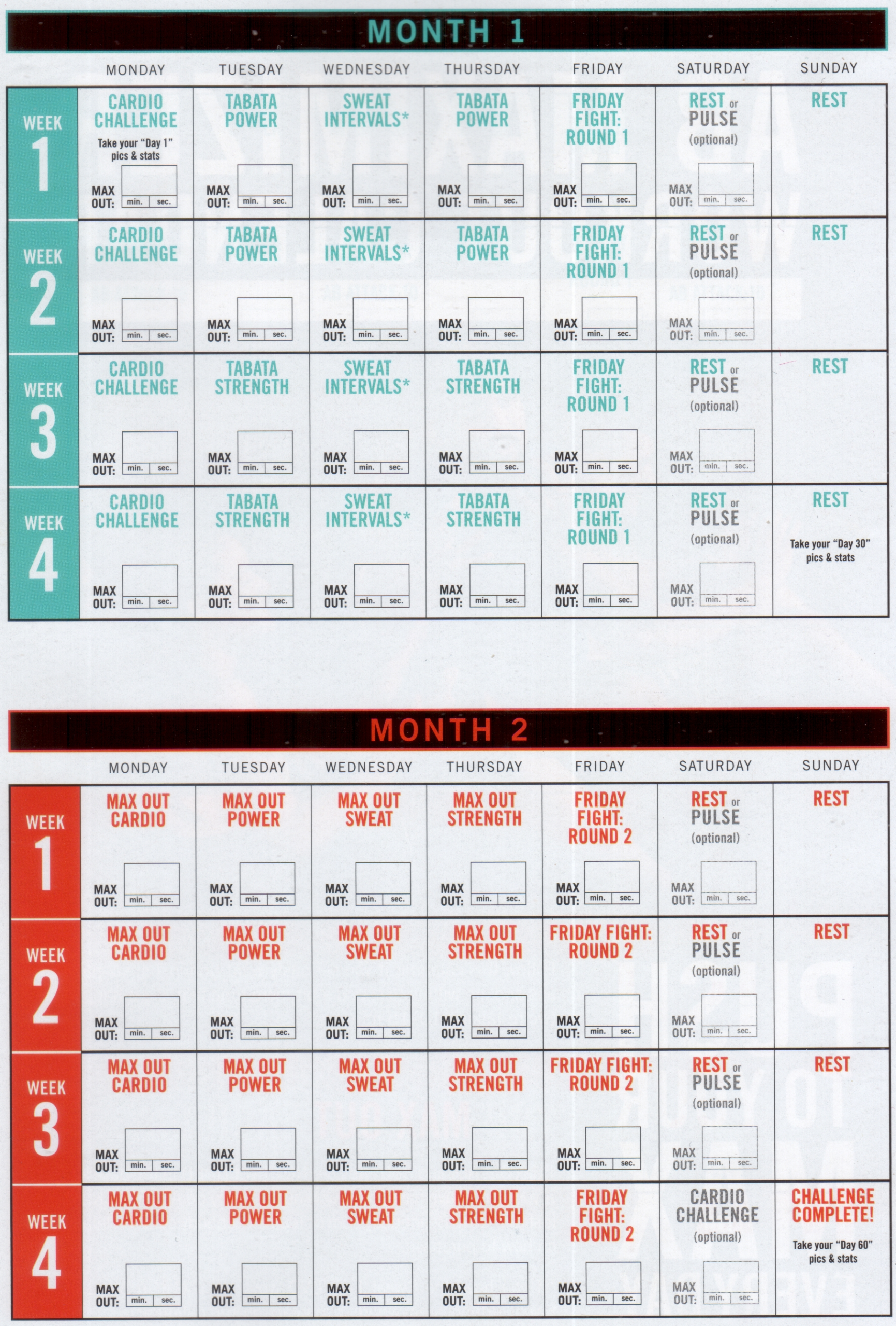 insanity max 30 calendar pdf | calendar for planning