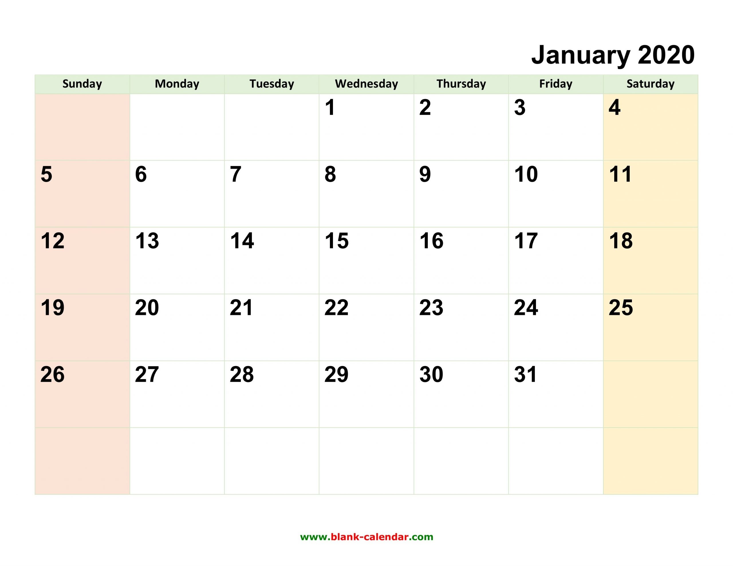 monthly calendar 2020 | free download, editable and printable