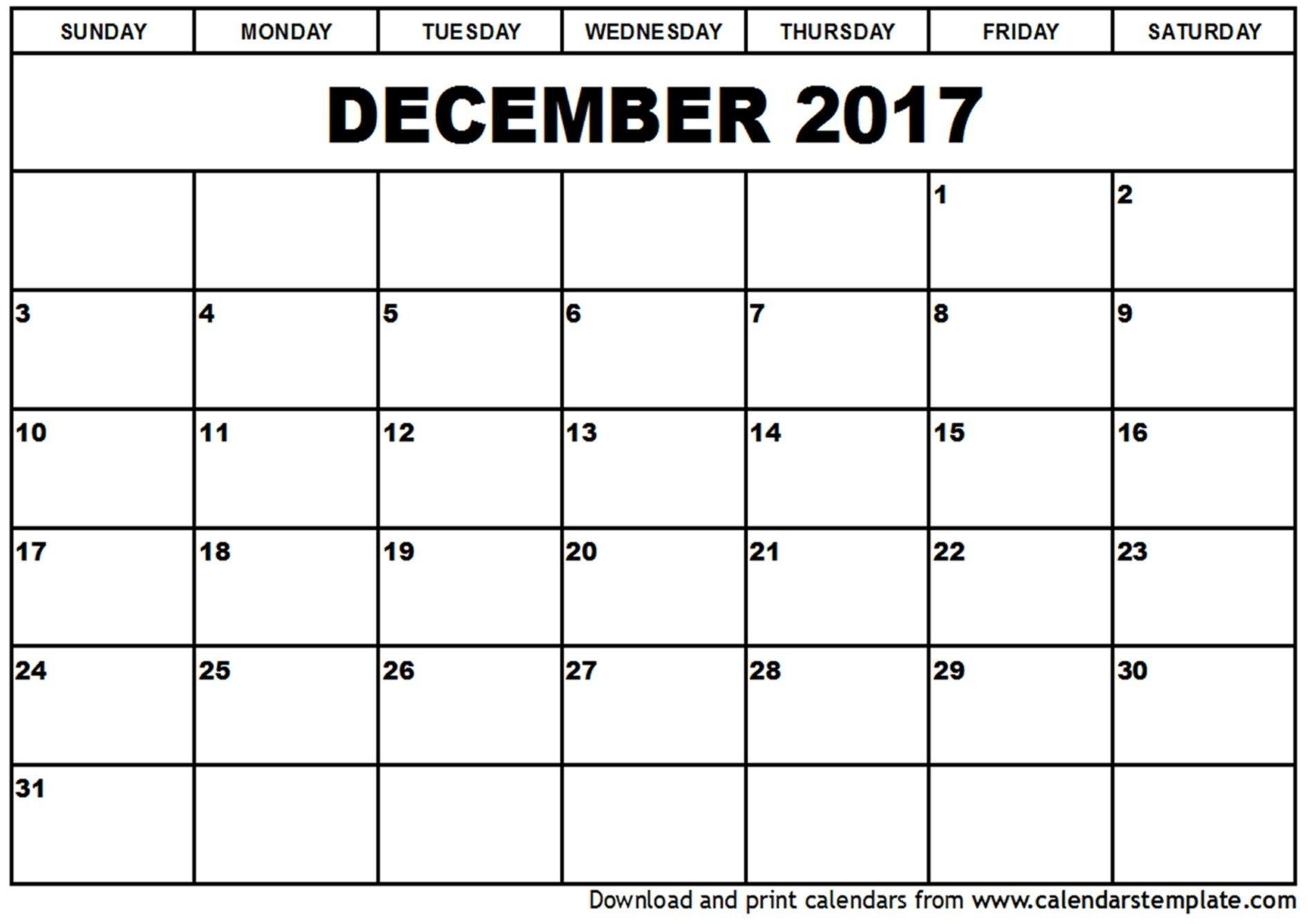 Monthly Calendar You Can Type In | Free Calendar Template