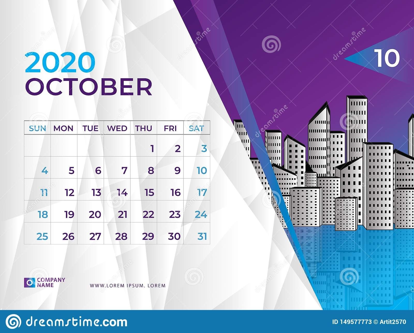 october 2020 calendar template, desk calendar layout size 8