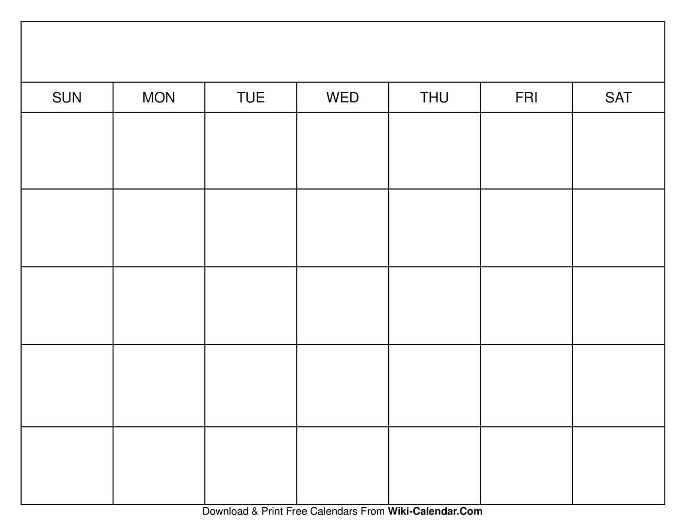 Printable Blank Calendar Templates