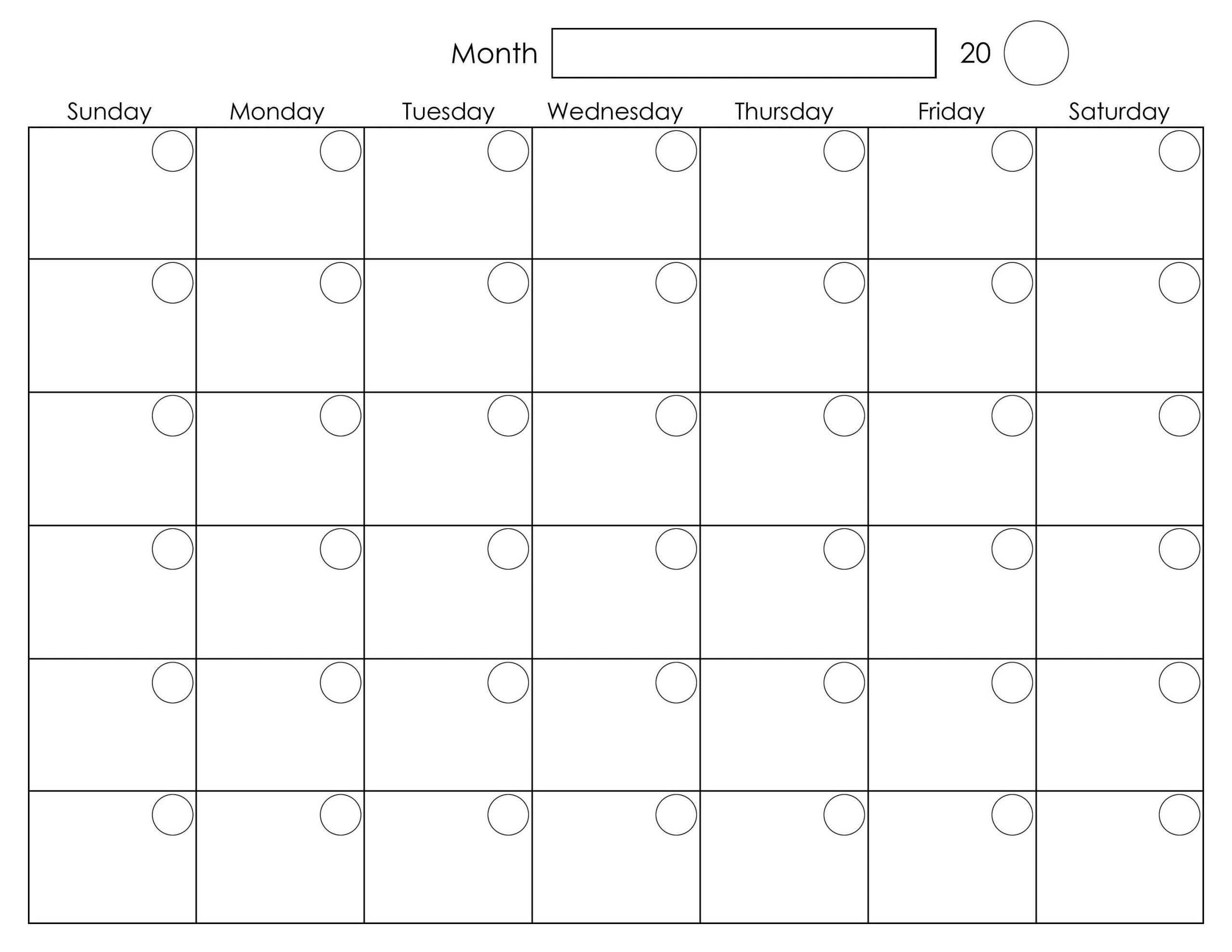 Printable Blank Monthly Calendar | Calendar Printables
