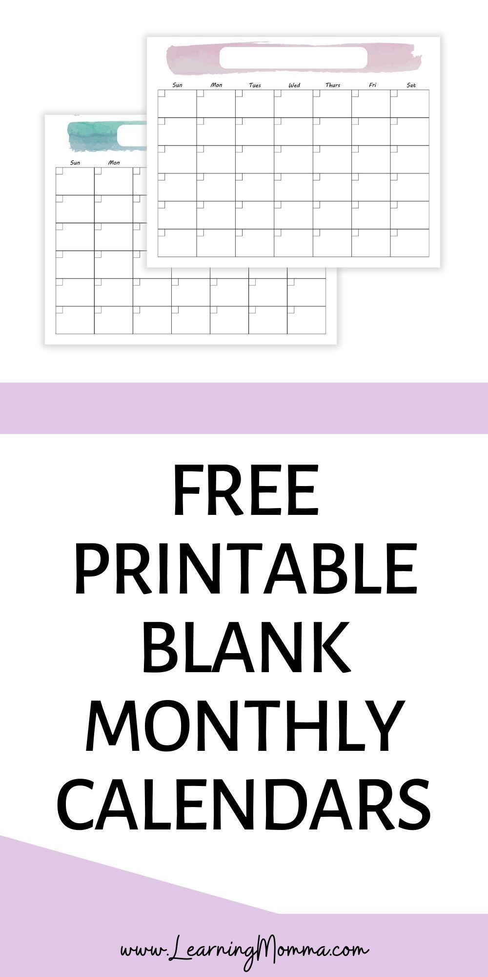 Printable Monthly Calendar 8 5×11" Or 11×14" With