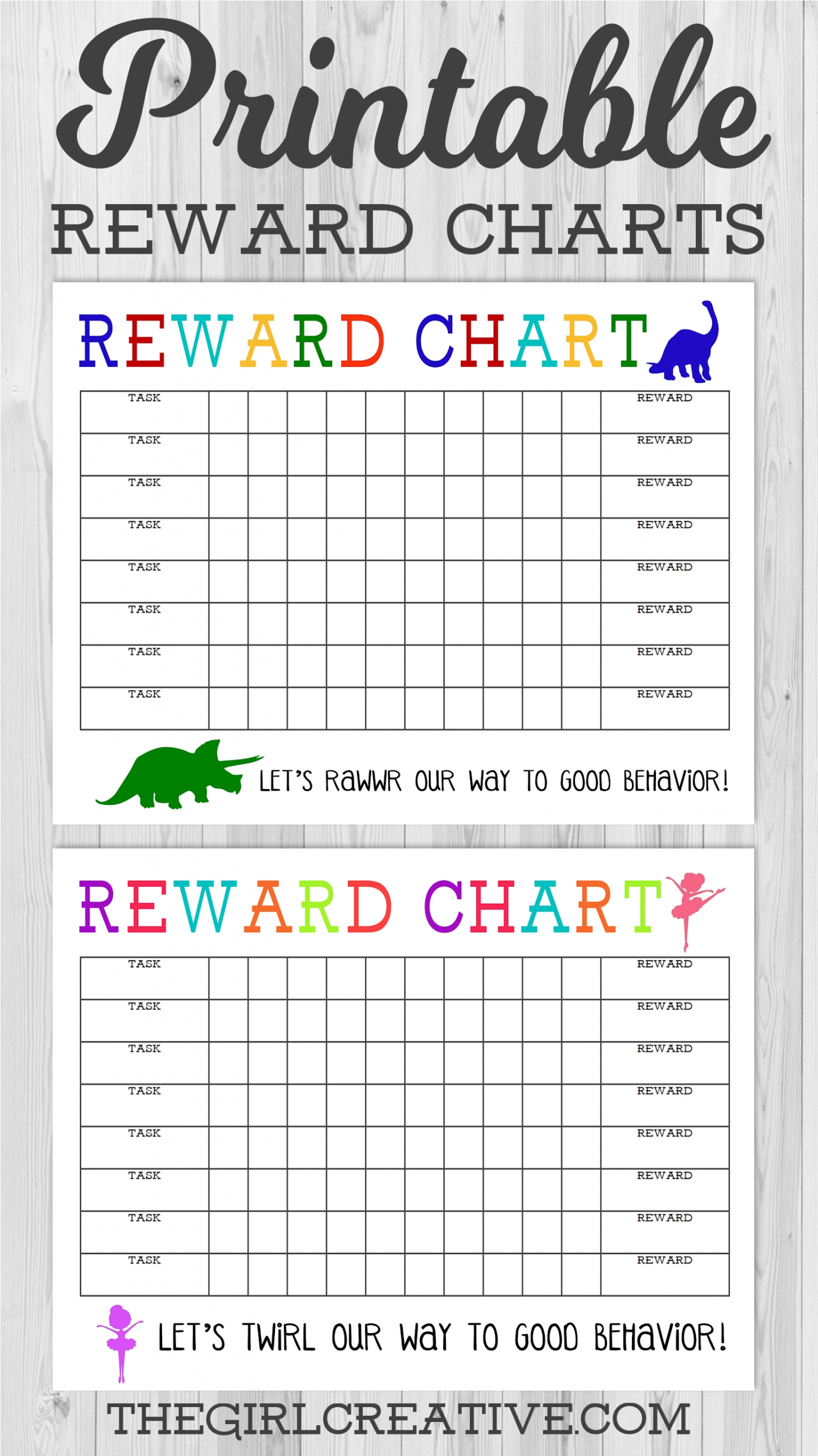 printable reward chart the girl creative