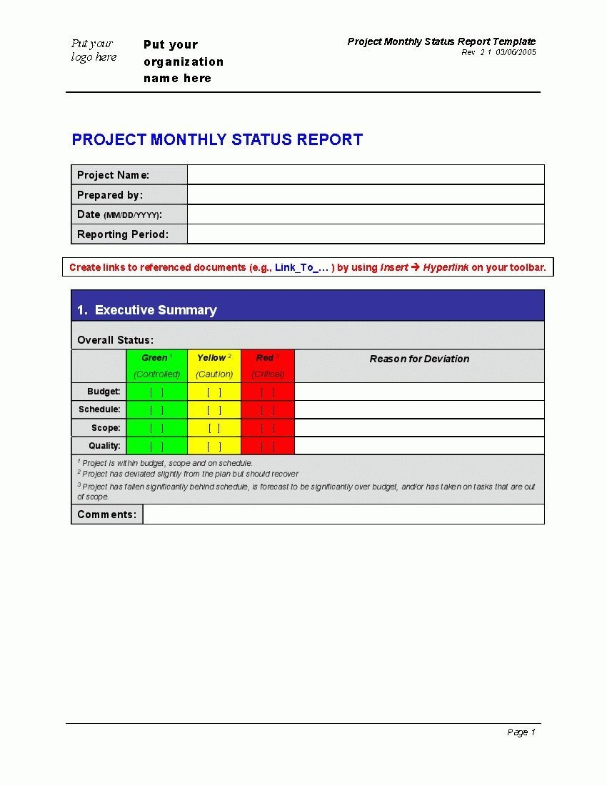 Progress Monthly Status Report (word) Flevypro Document