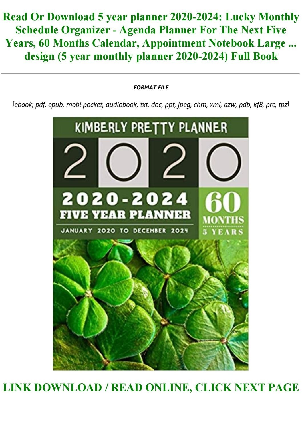 Readdownload 5 Year Planner 2020 2024: Lucky Monthly