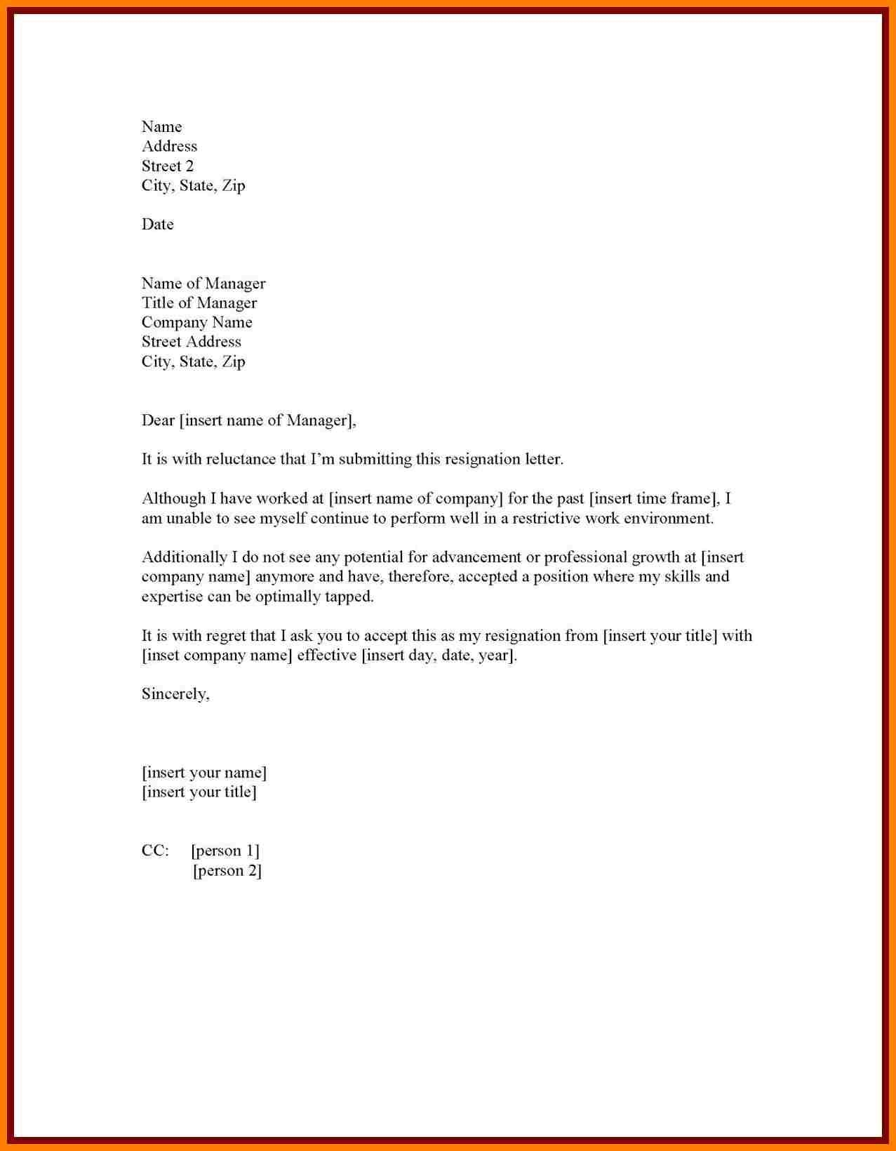 Sample Resignation Letter One Month Notice Lewisburg