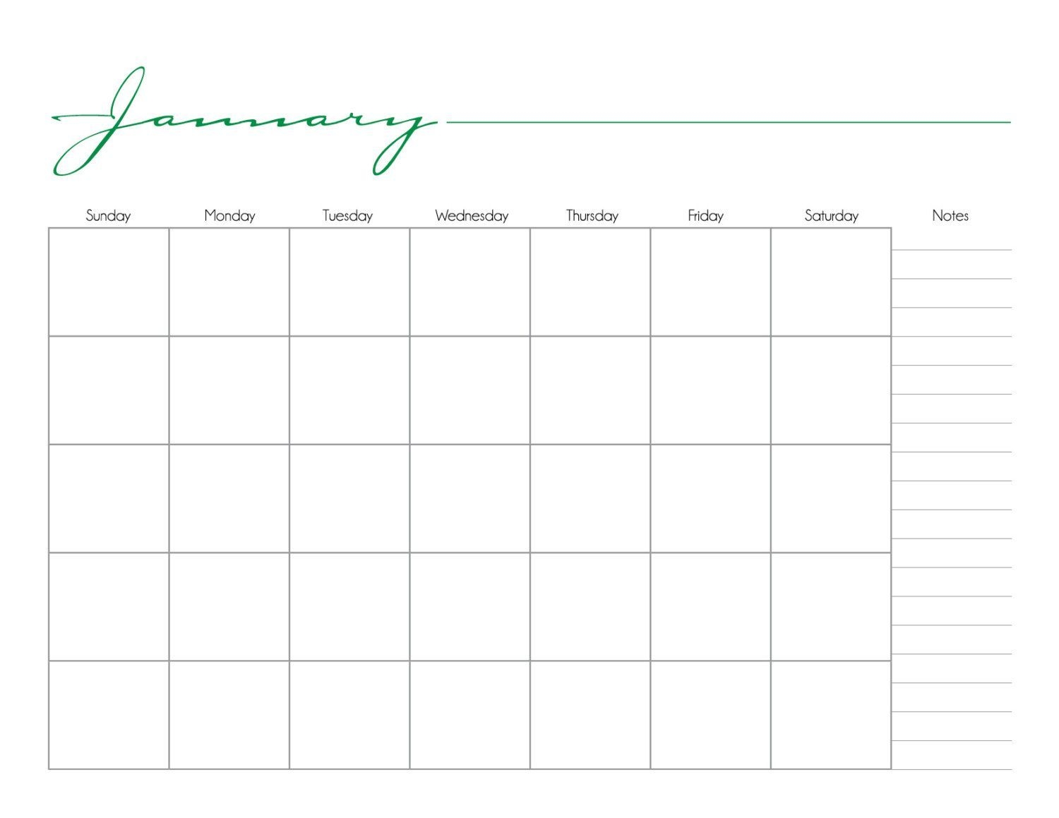 whimsical printable monthly calendar no date /