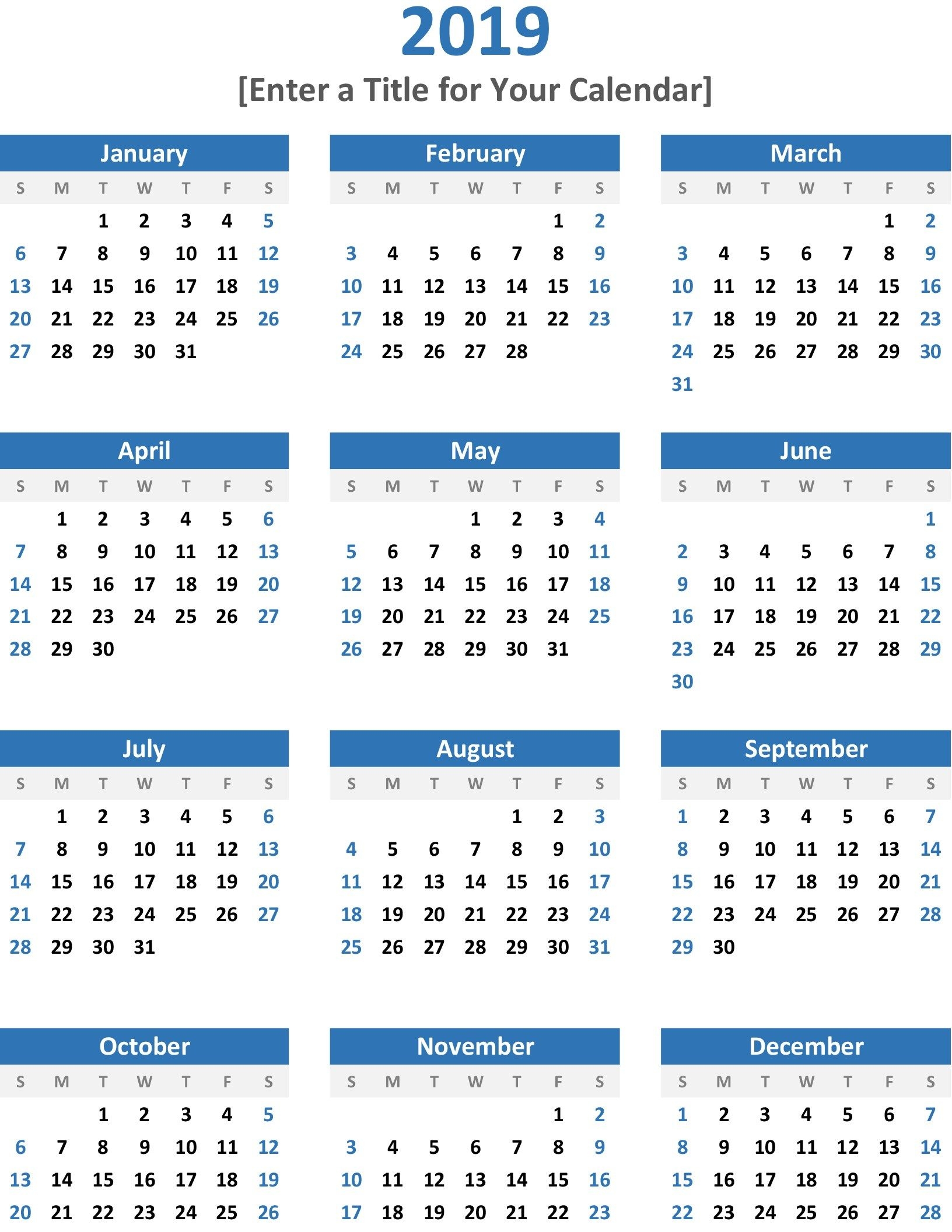 1 Year Calendar At A Glance | Calendar Printables Free