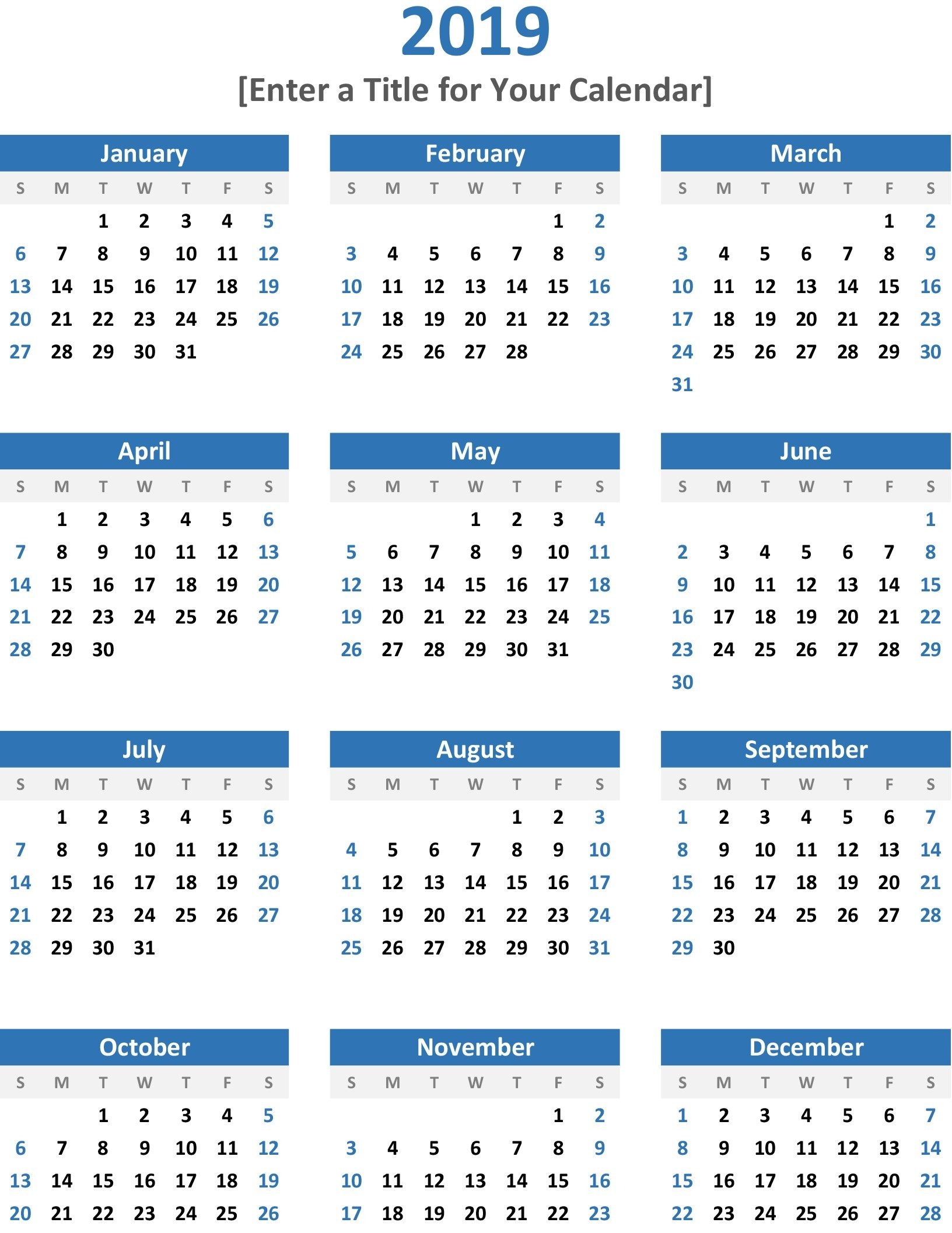 1 year calendar at a glance | calendar printables free