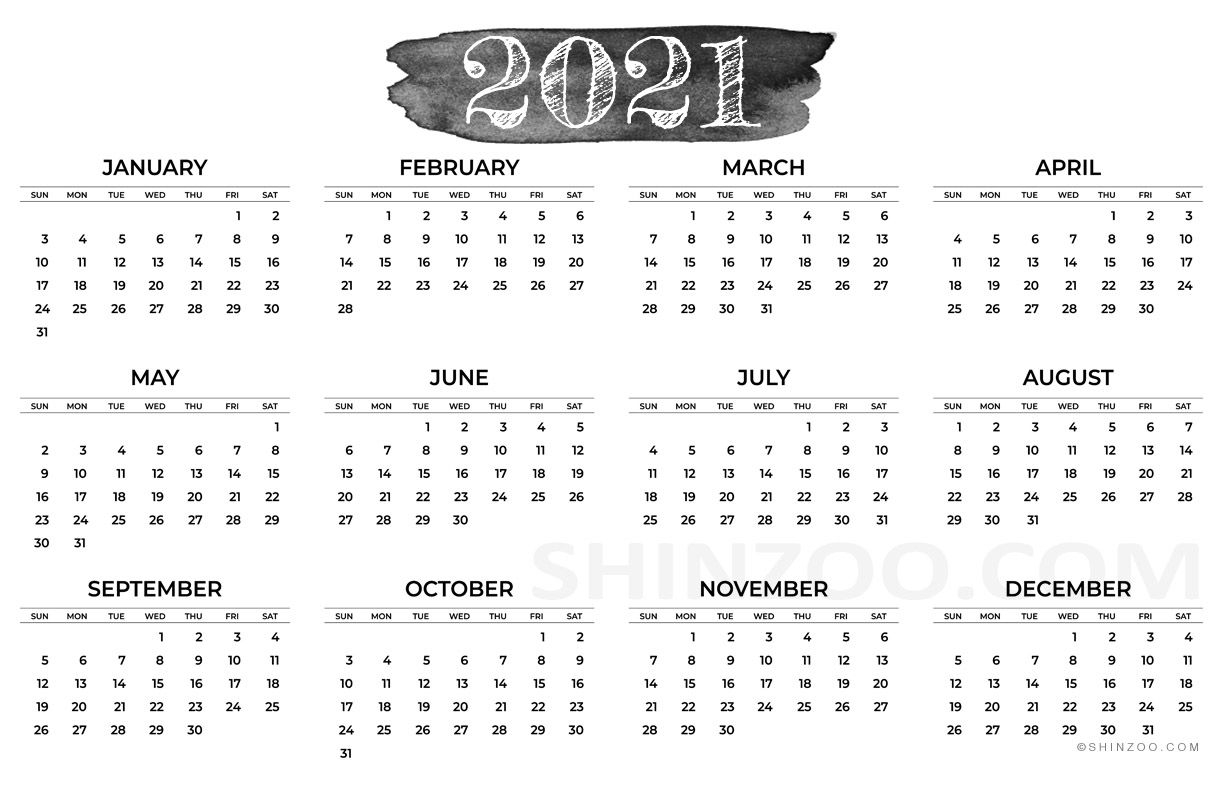 11×17 Printable Calendar 2021 | Free 2021 Printable Calendars