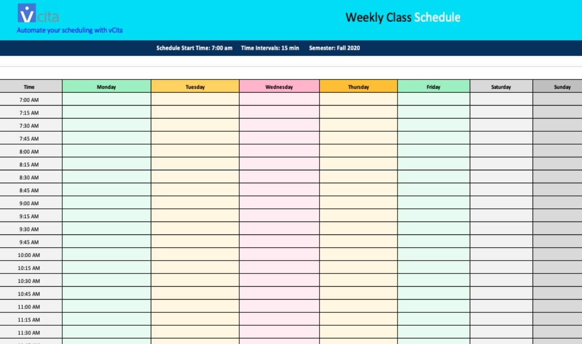 printable daily schedule 15 minute increments pdf