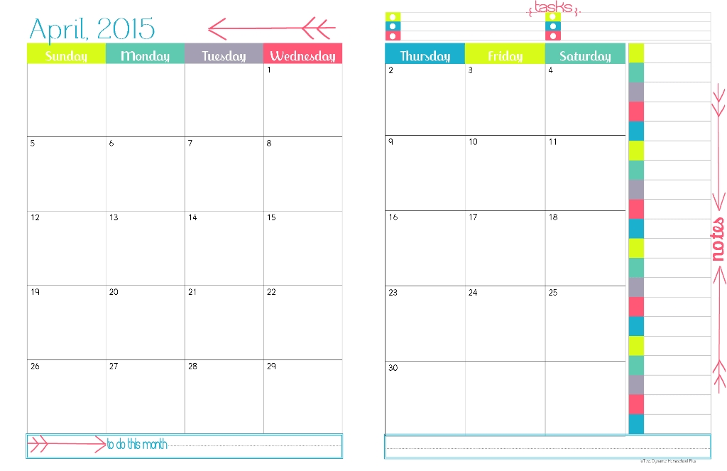 2015 Physical Year Calendar | Printable Calendar Pages