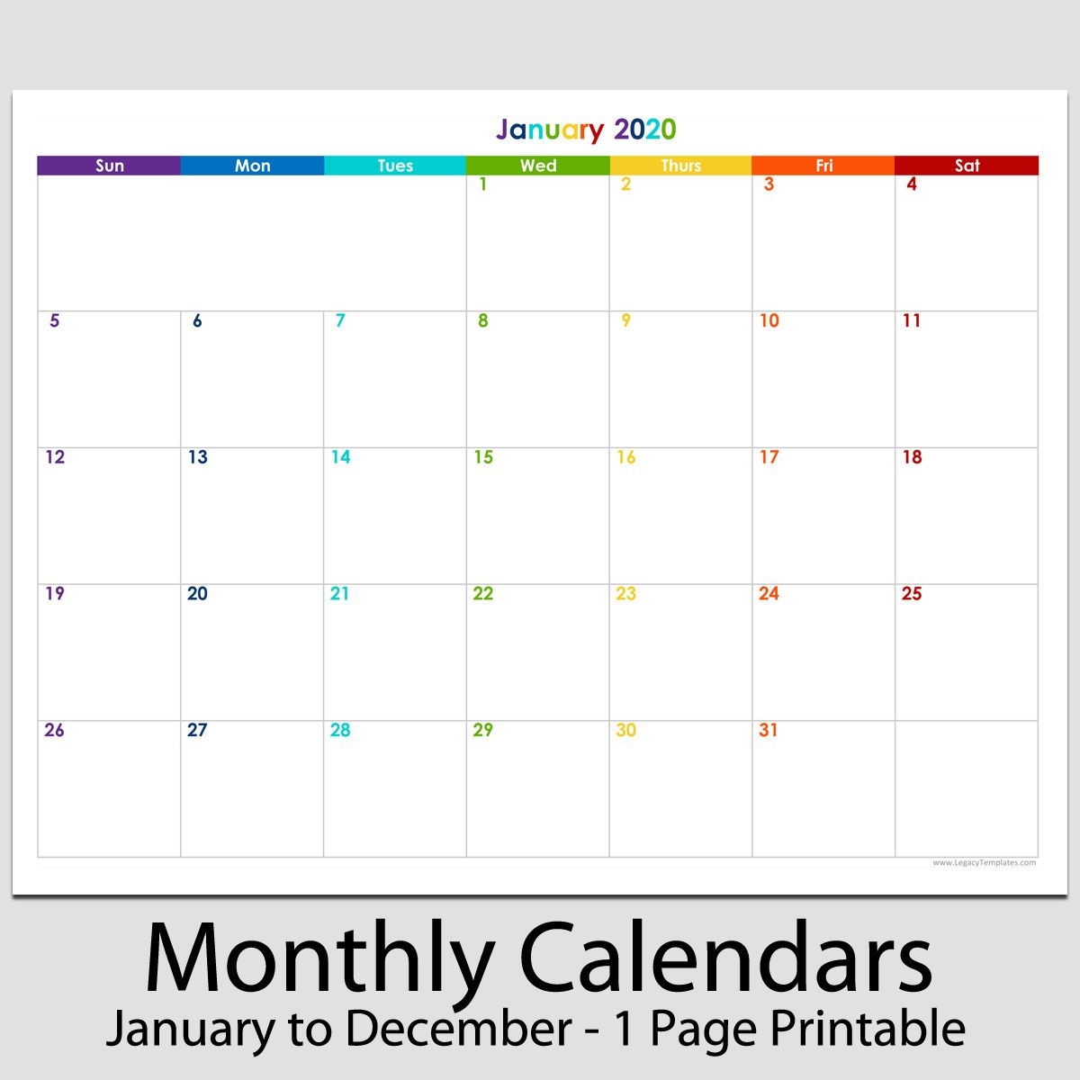 2020 12 month landscape calendar 8 1/2&quot; x 11&quot; | legacy