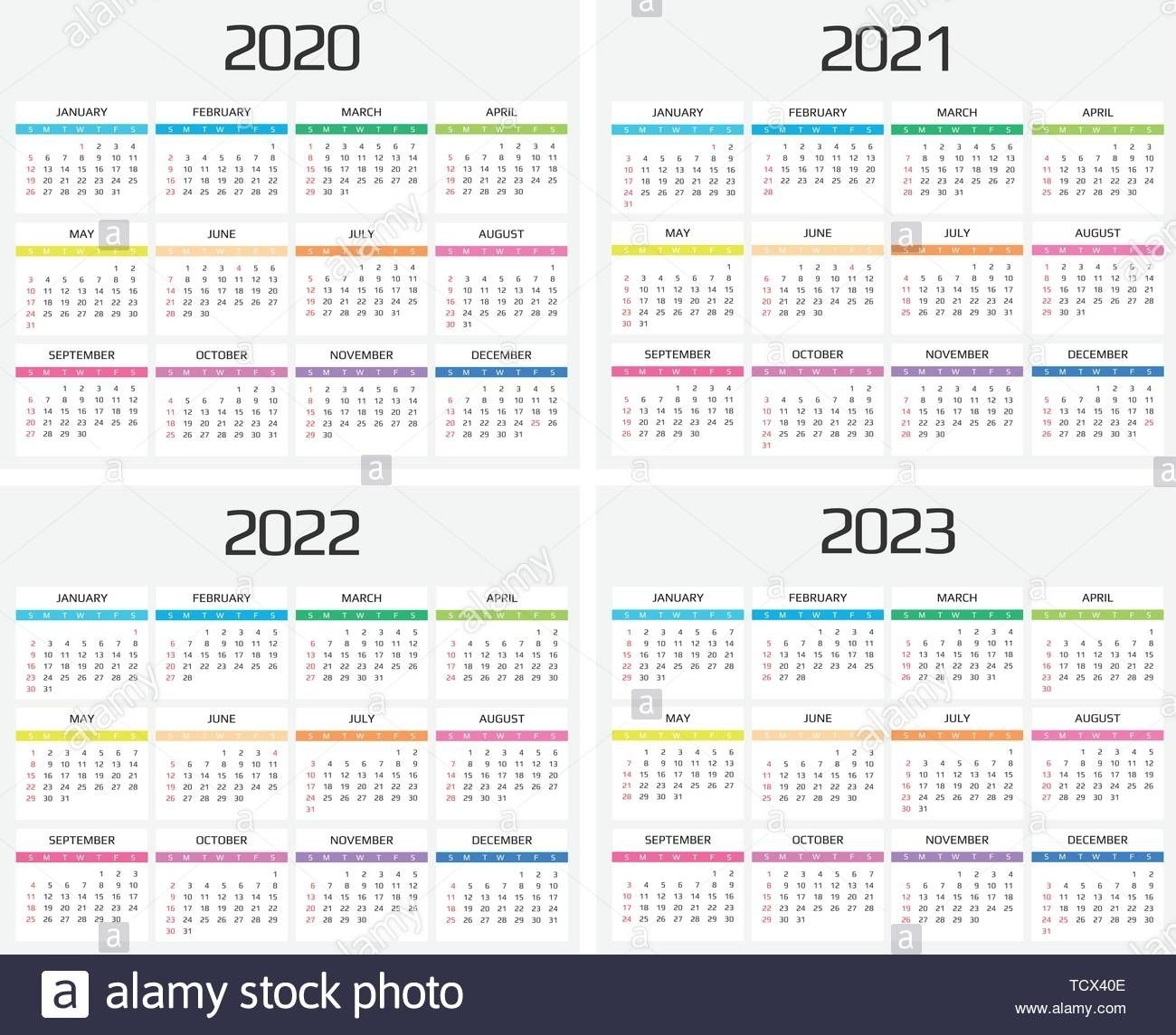 2020 2021 2022 2023 Calendar Printable One Page Calendar