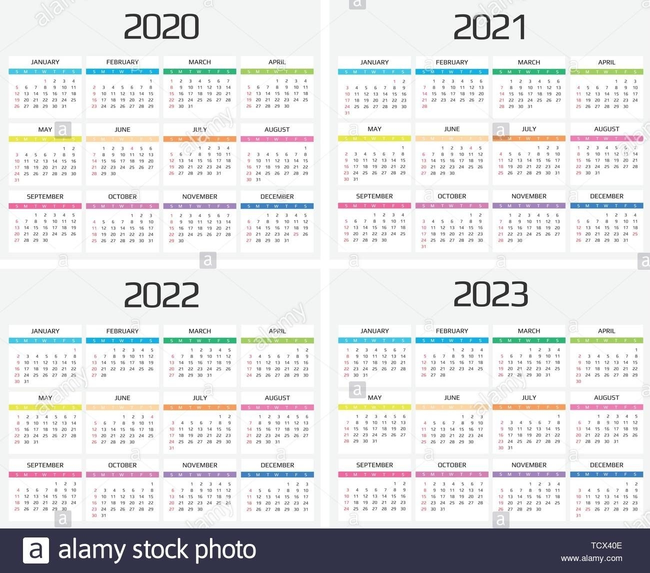 2020 2021 2022 2023 calendar printable one page calendar