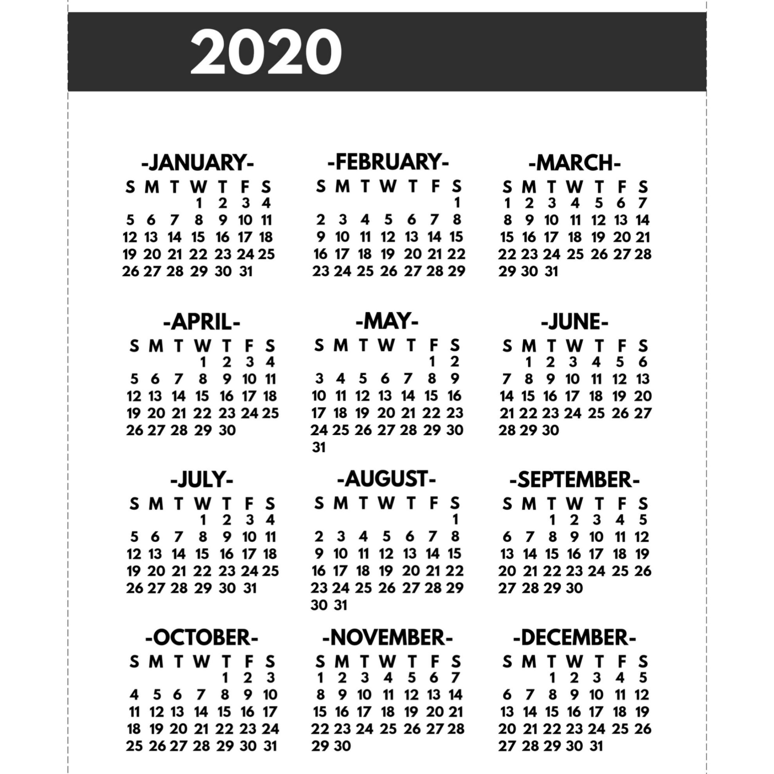 2020 calendar 8 5 x 11 | free printable calendar