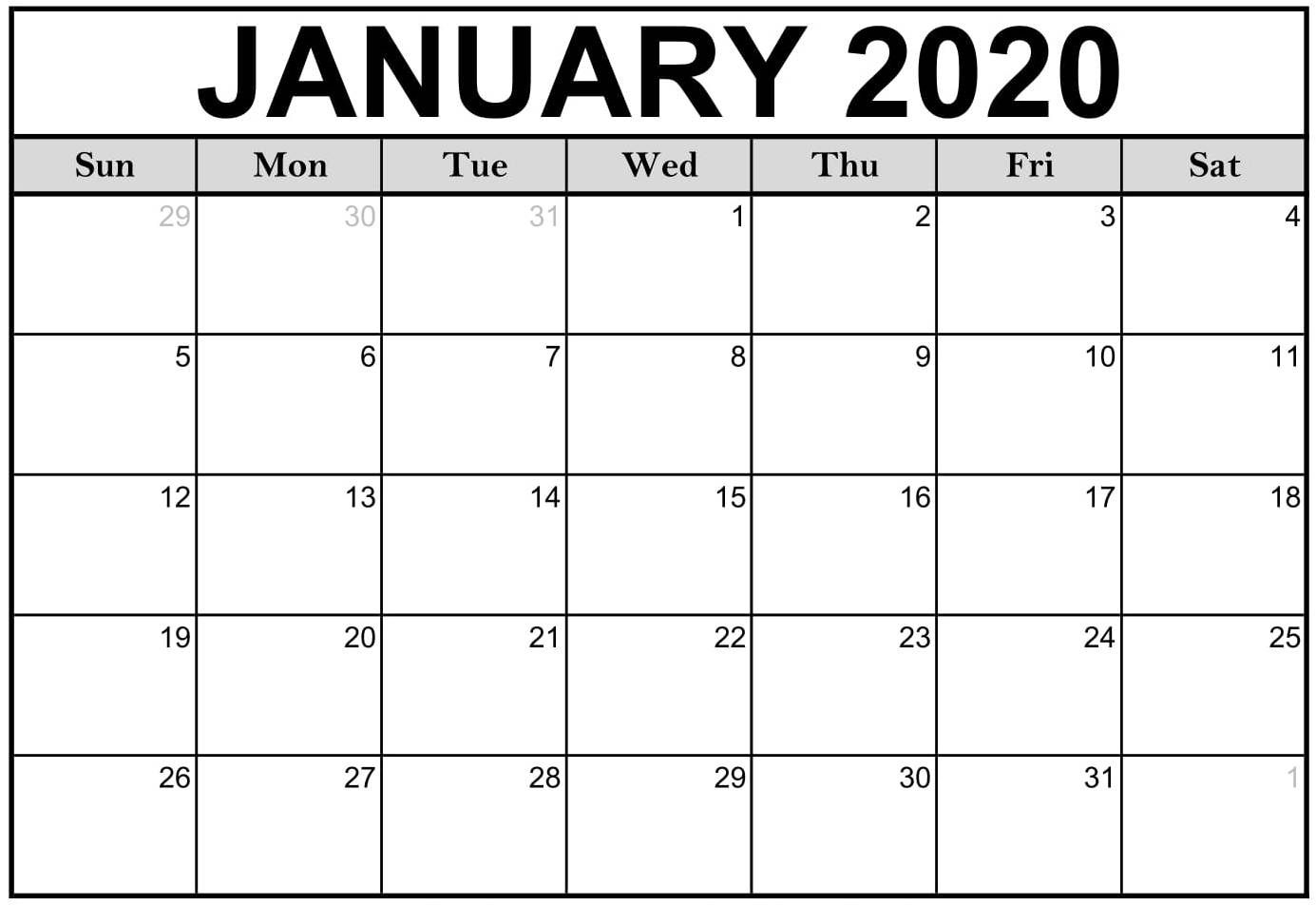 2020 calendar you can edit | month calendar printable