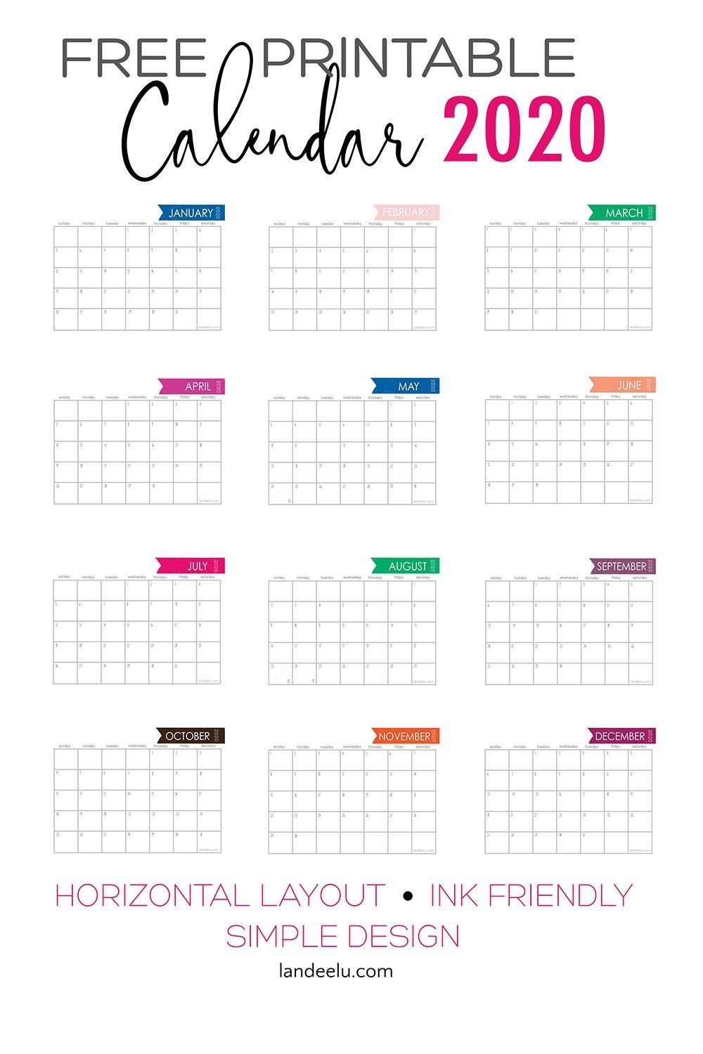 2020 Free Printable Calendar To Keep You Organized In 2020