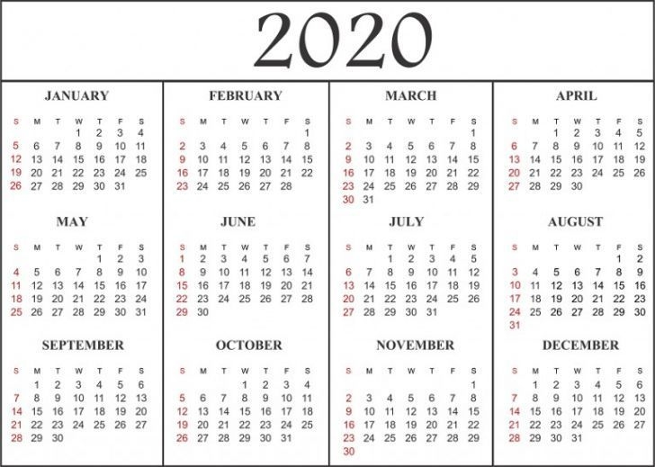 2020 Printable Calendar Pdf | Calendar Printables, Free