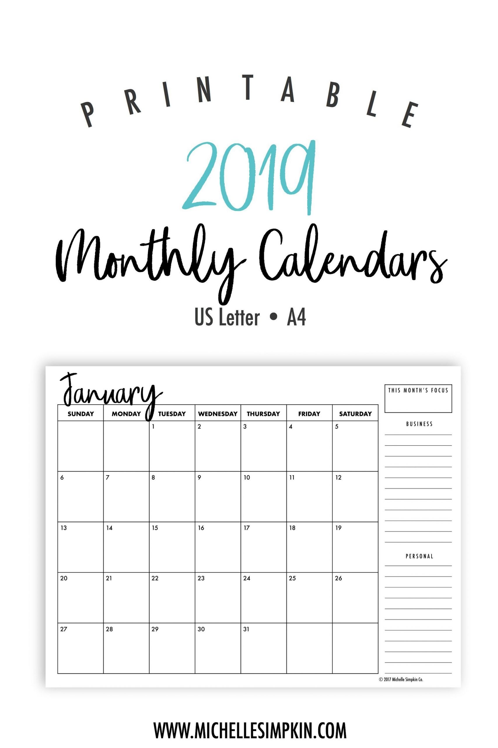 2020printable Monday Through Sunday Calendars | Calendar