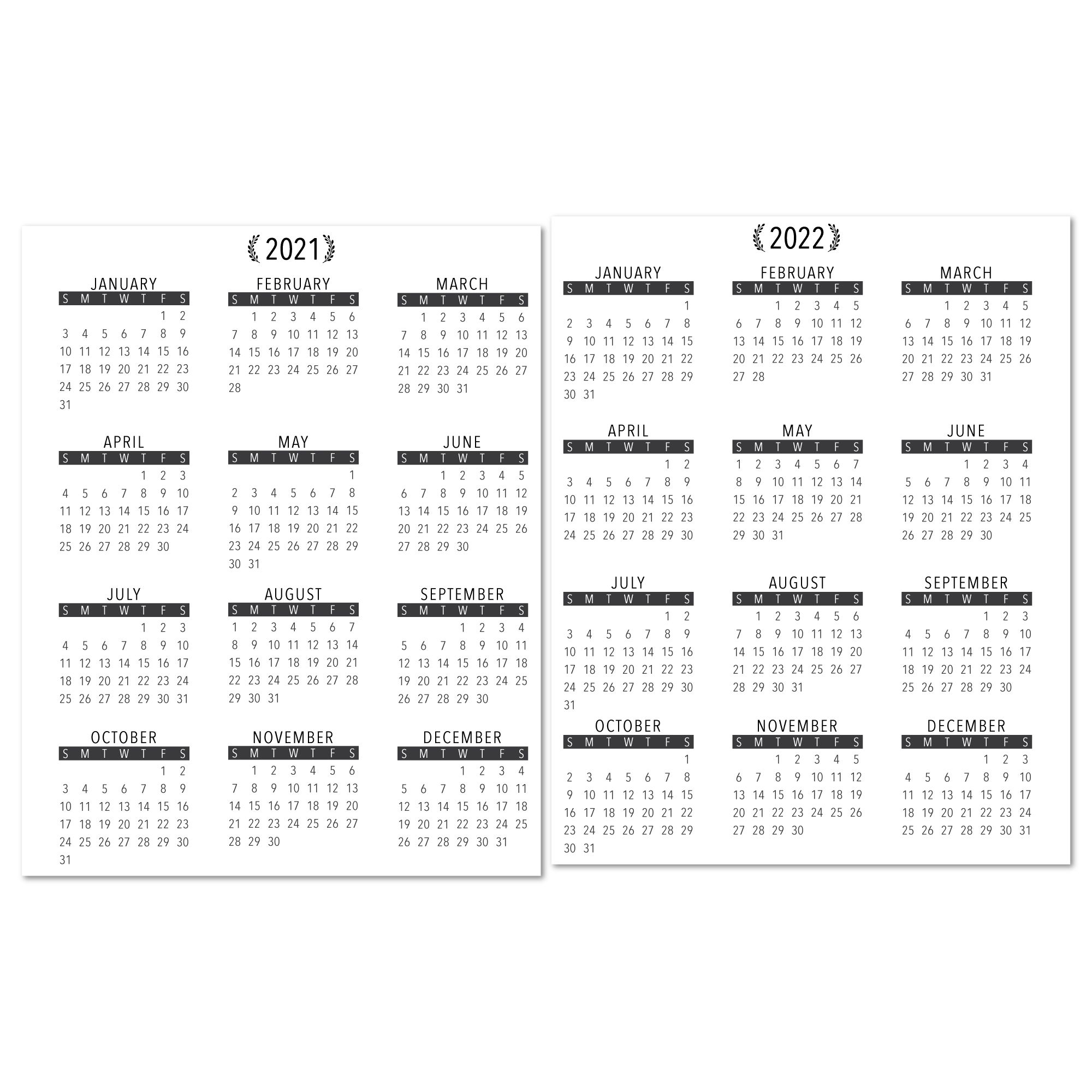 2021 2022 year at a glance calendar with lamination