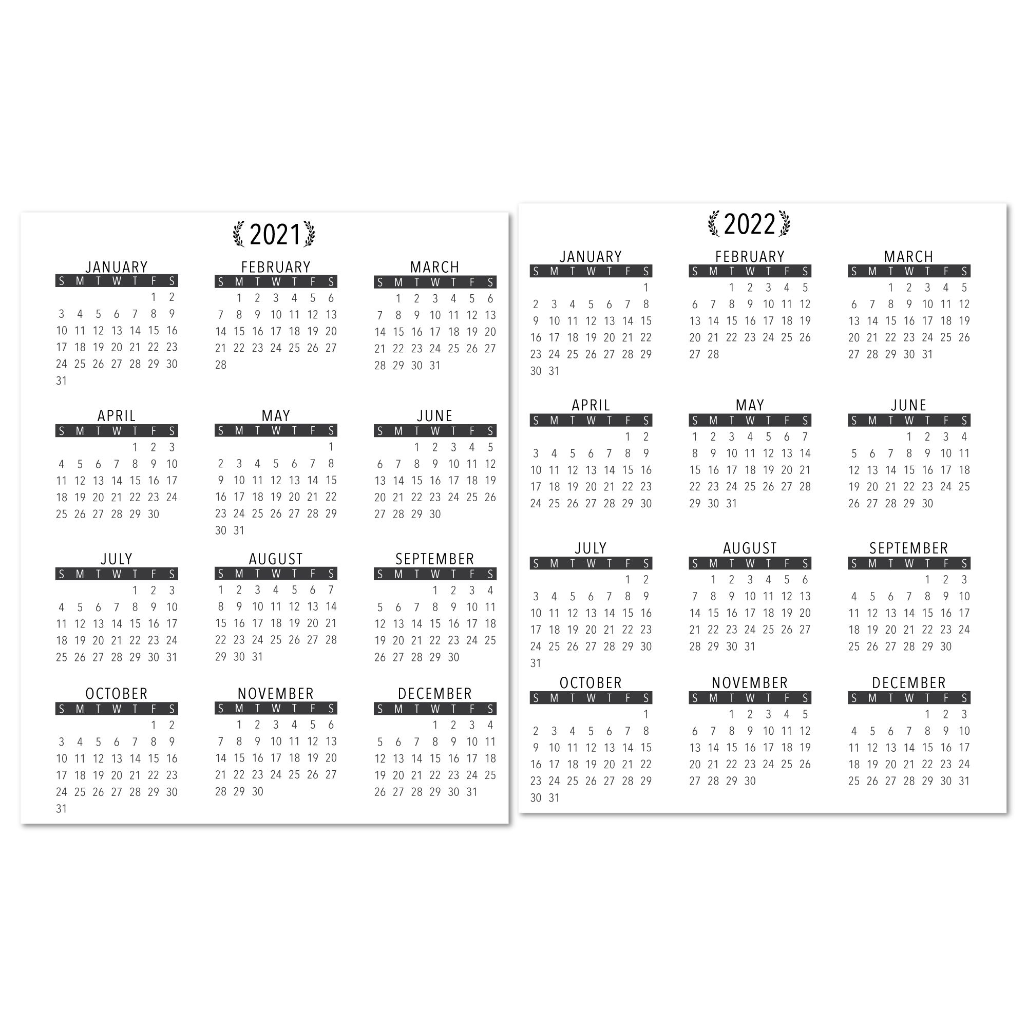 2021 2022 Year At A Glance Calendar With Lamination