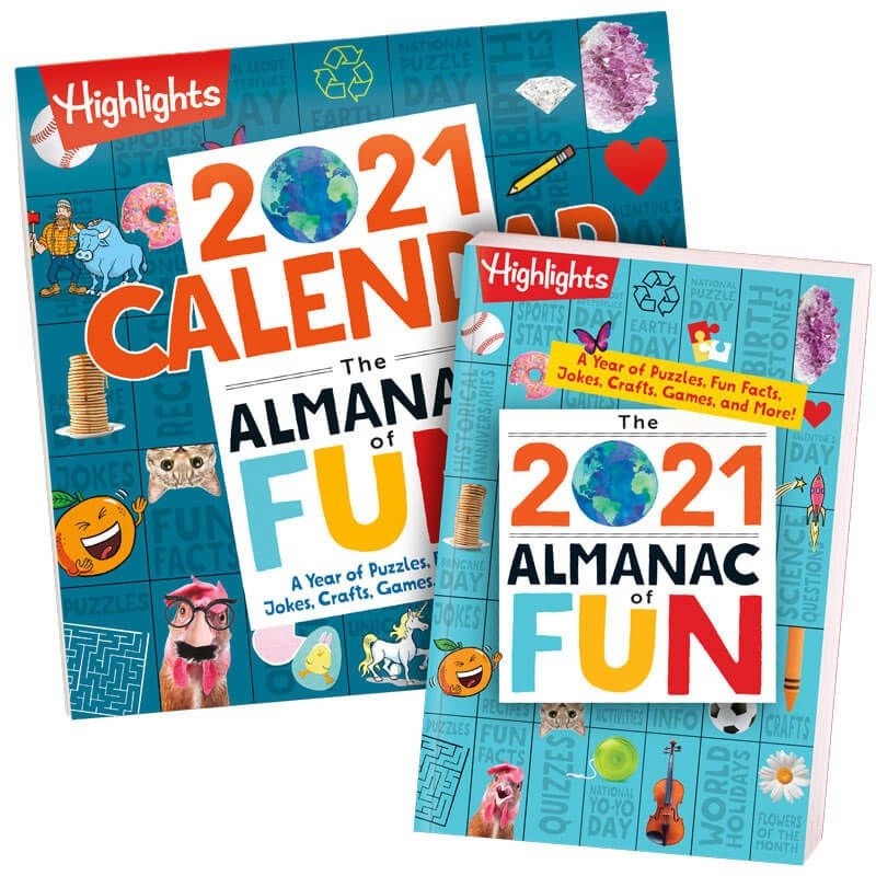 2021 almanac of fun book calendar set | highlights for