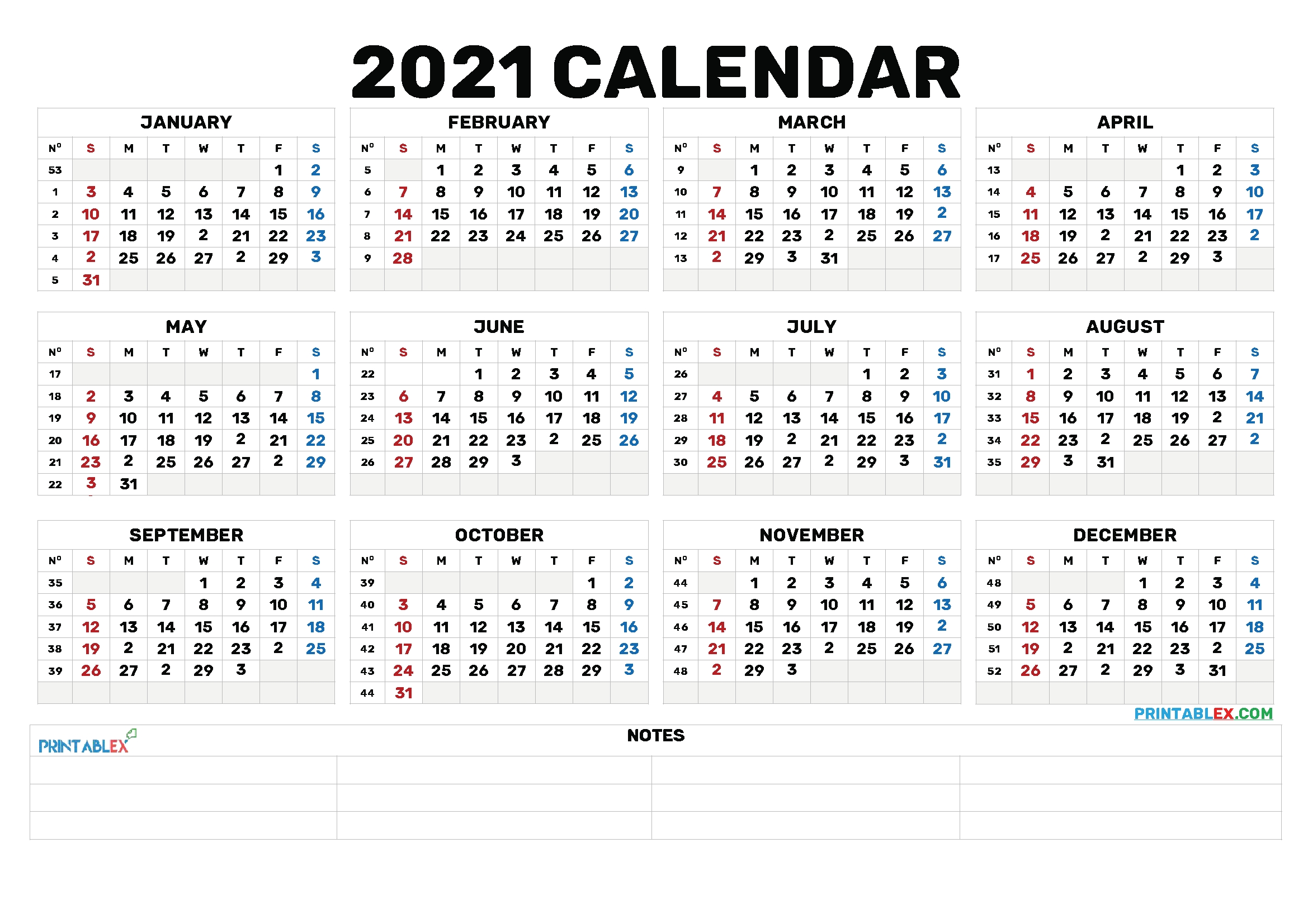 2021 annual calendar printable 21ytw173 free printable