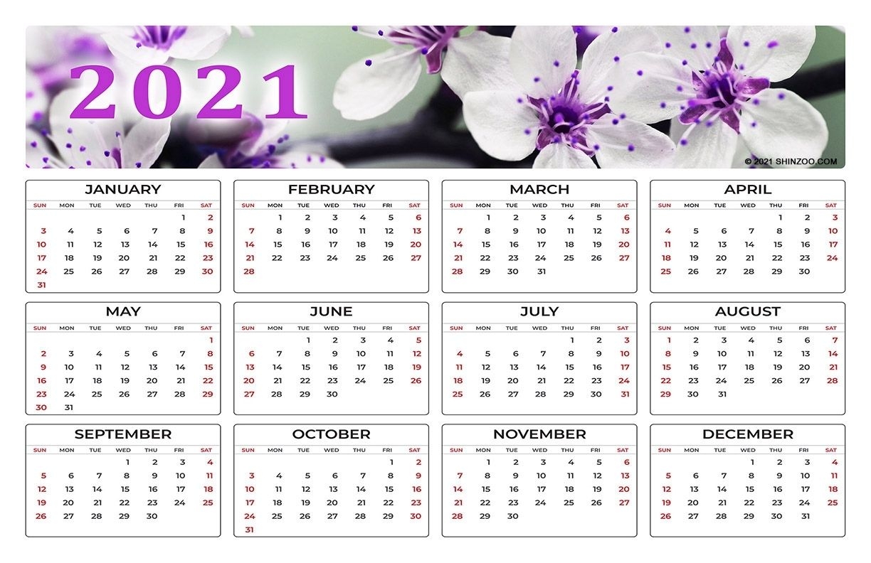 2021 calendar at a glance 11x17 | month calendar printable