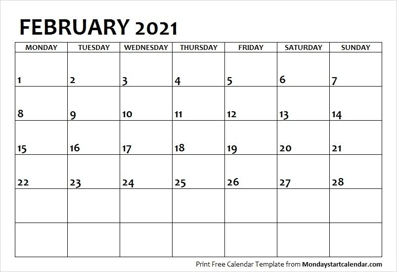 Free Printable Blank Week Calendar Start Monday - Example Calendar ...