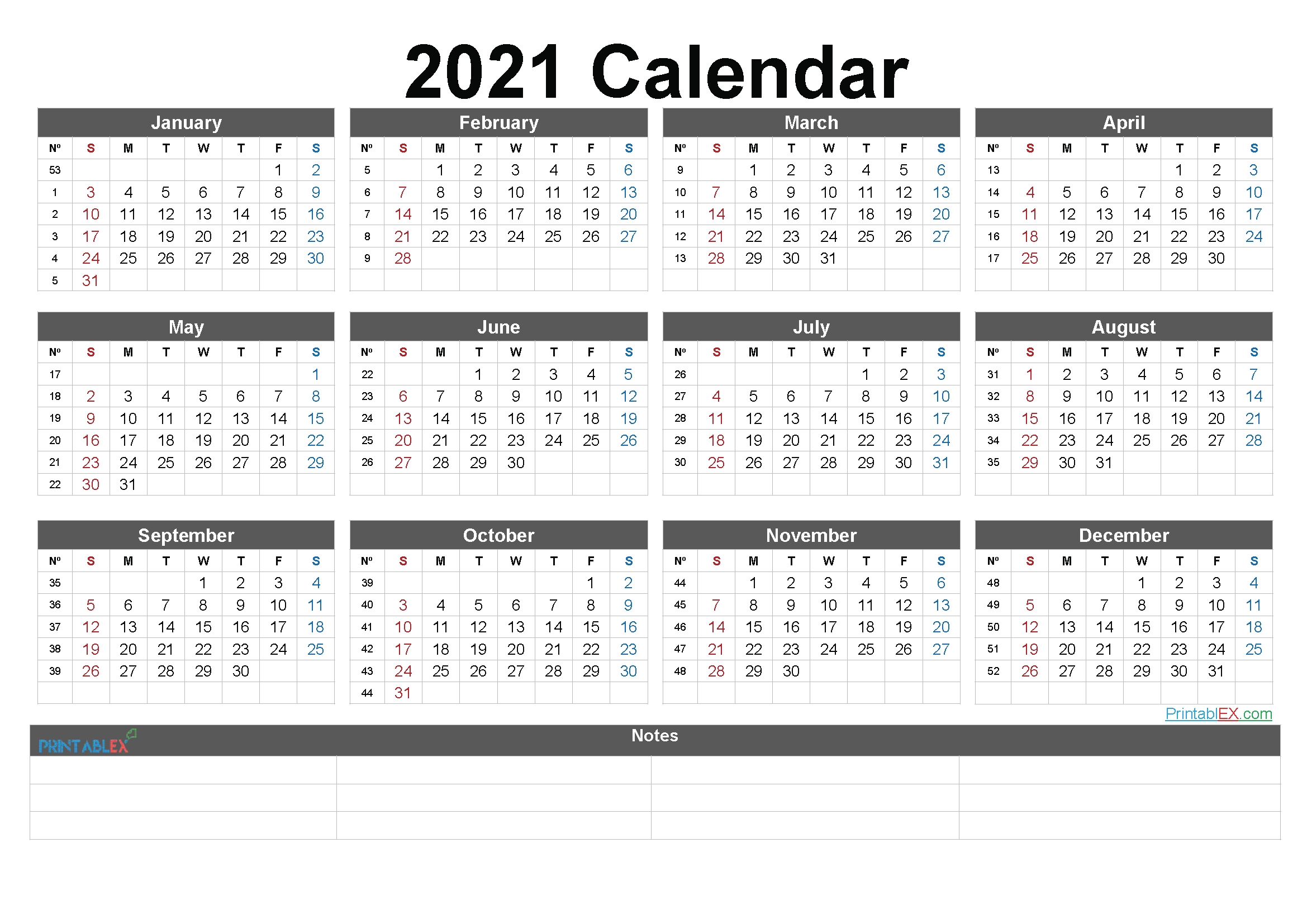 2021 calendar in excelweek | calendar printables free