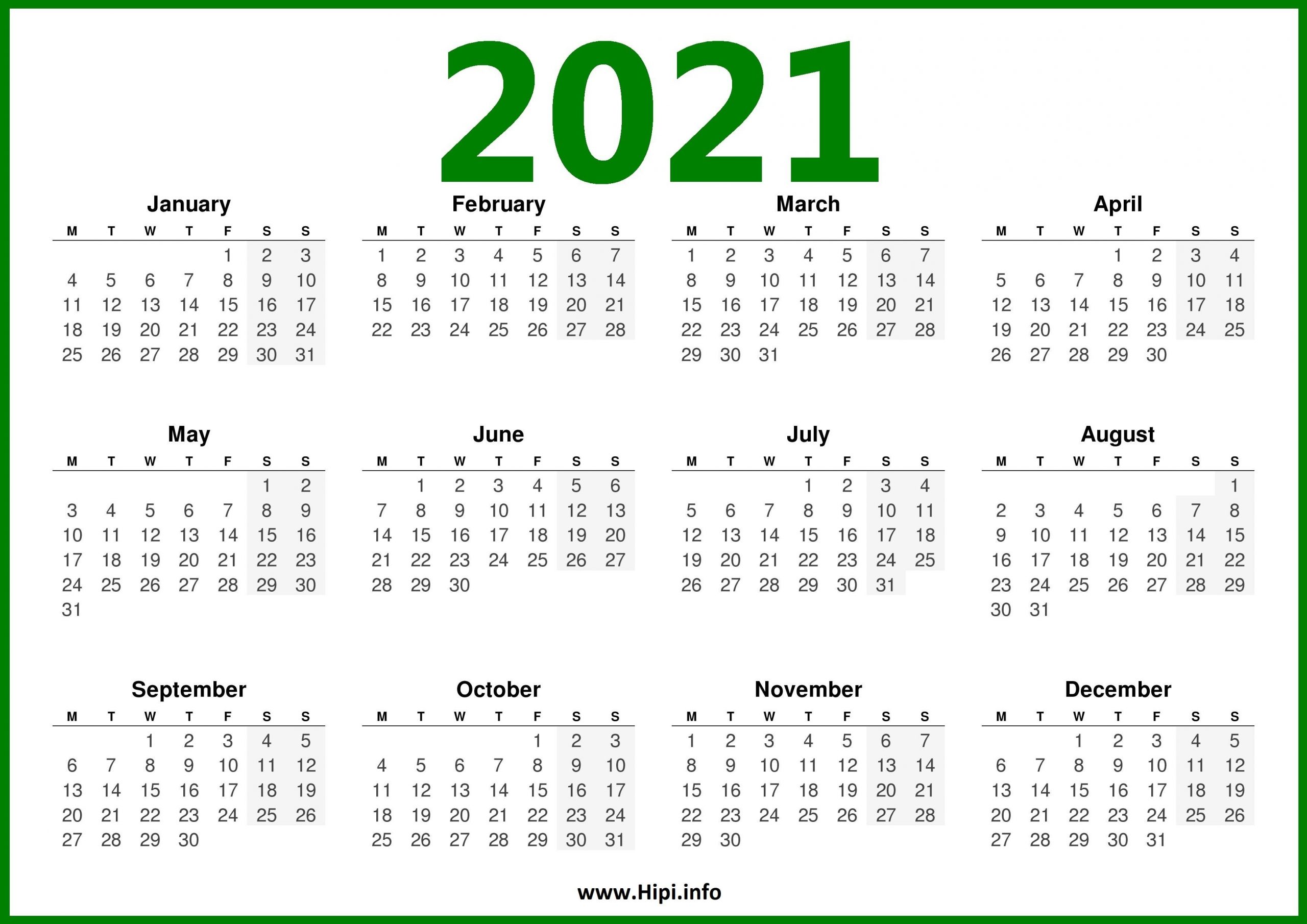 2021 calendar monday start | 2021 calendar