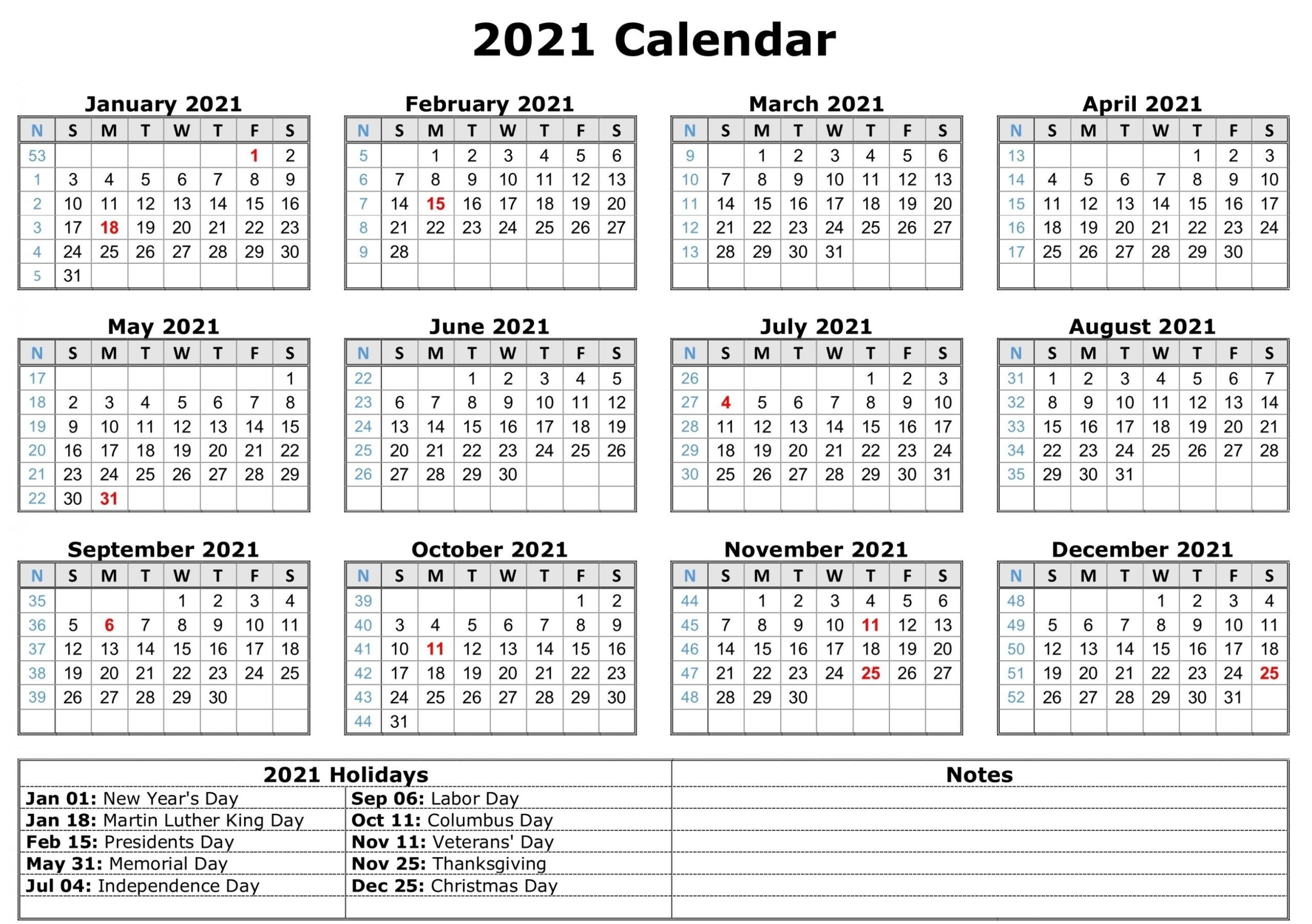 2021 calendar one page template | free letter templates