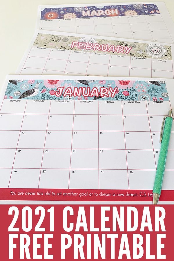 2021 Calendar Printable Get Ready For An Amazing 2021!