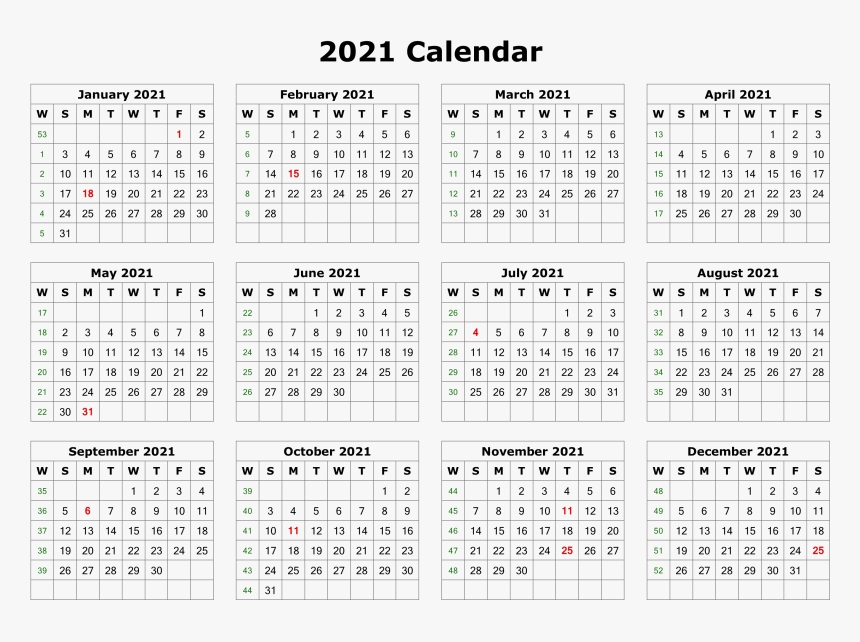 2021 Calendar Printable Printable Calendar