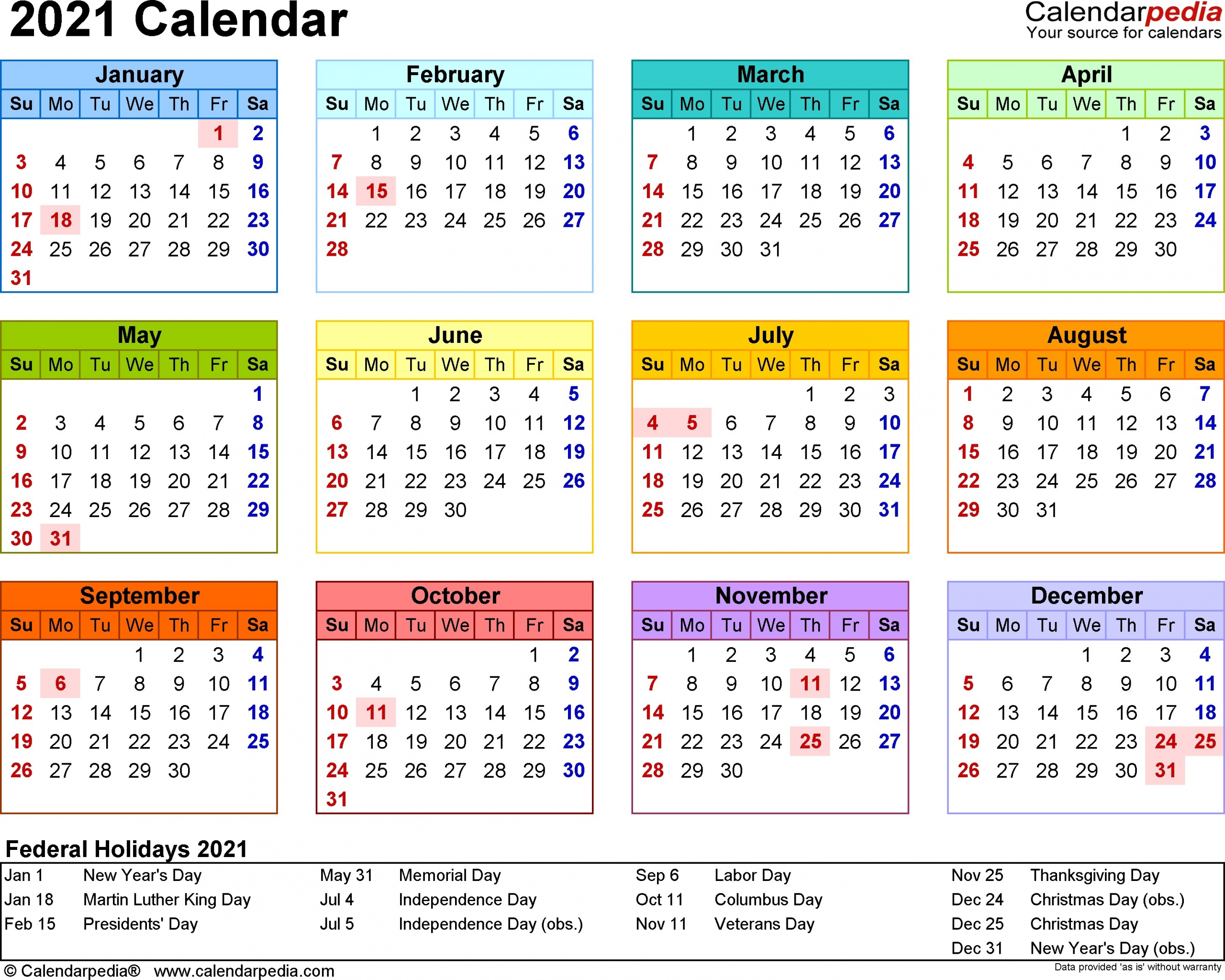 2021 calendar template 3 year calendar full page | free