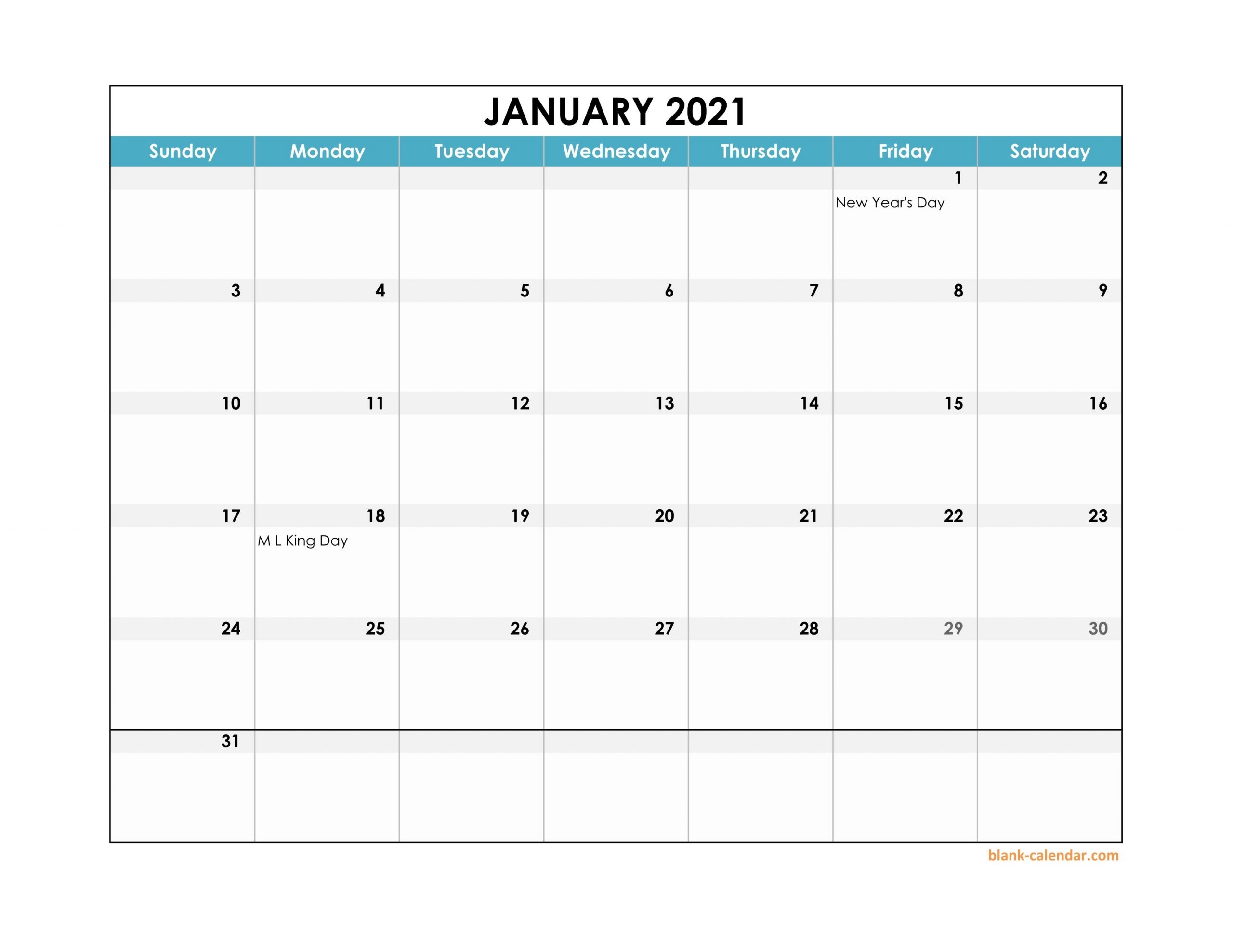 2021 calendar template excel