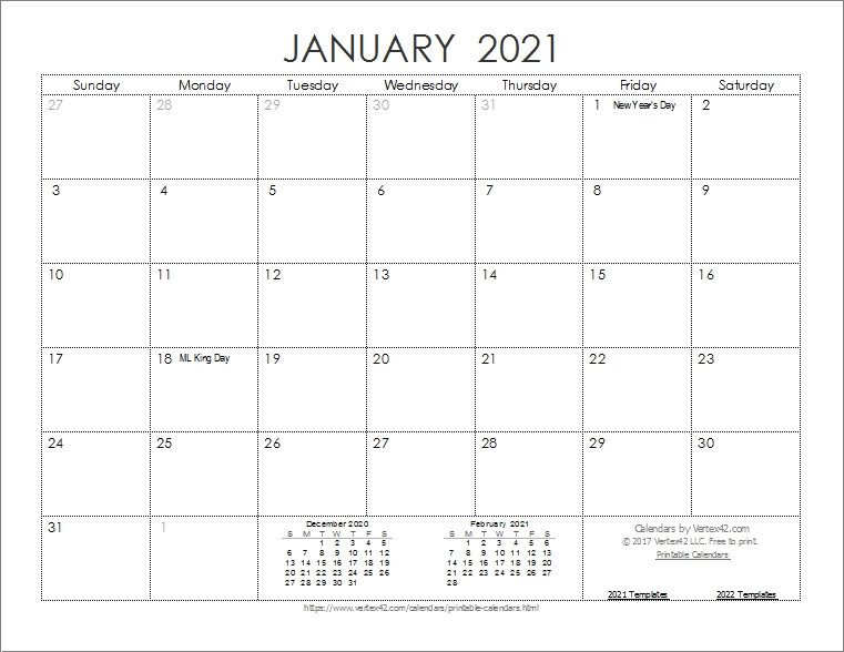 2021 calendar templates and images