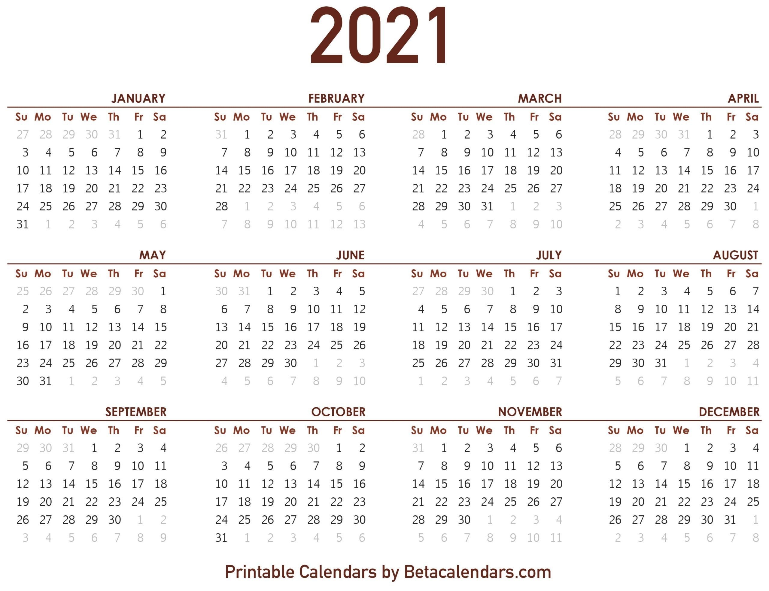 2021 calendar with numbered days example calendar printable