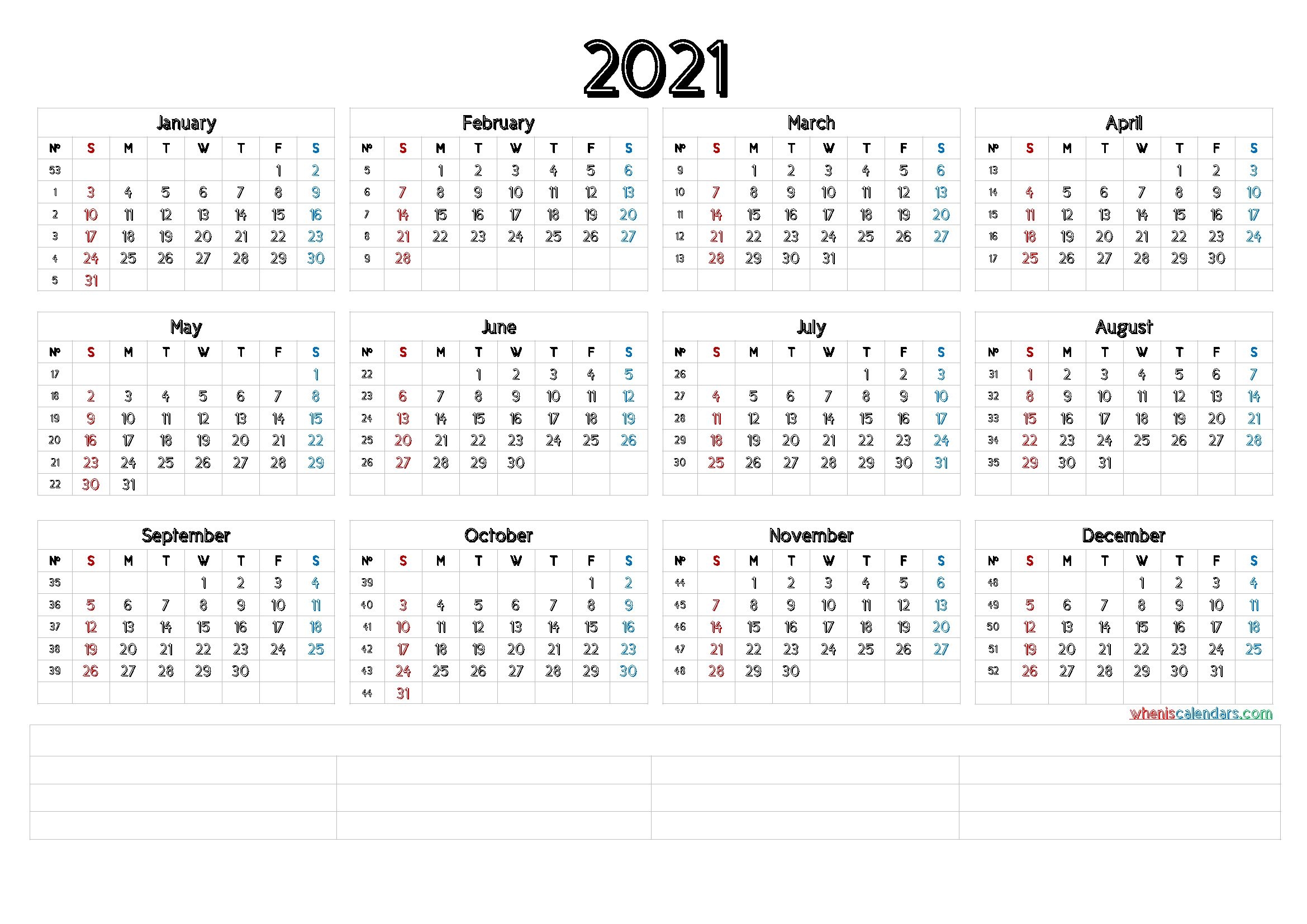 2021 calendar with week number printable free : pin on