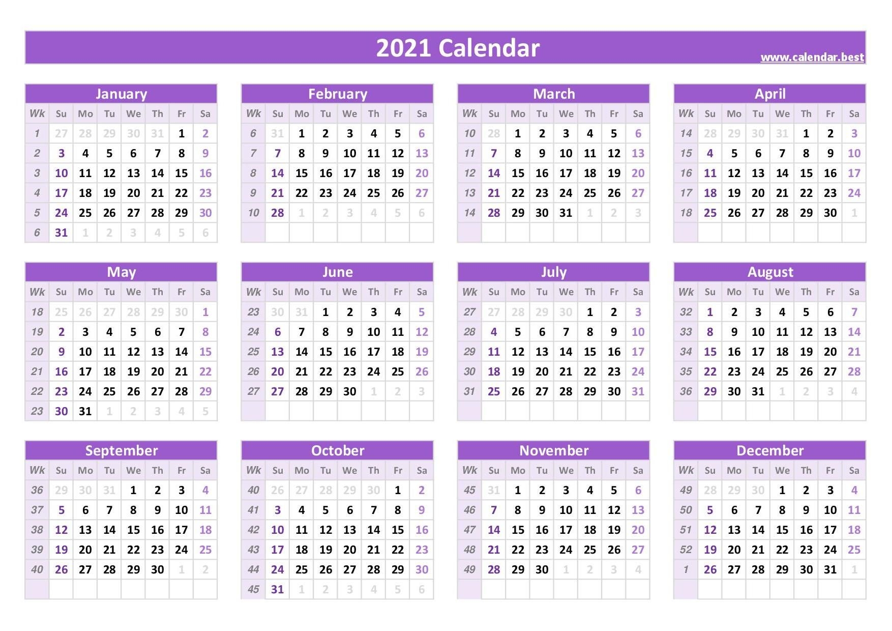 2021 calendar with week numbers calendar best