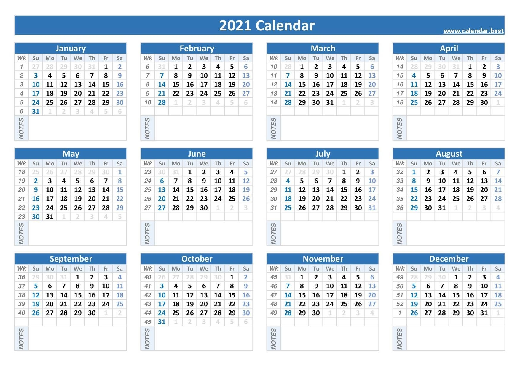 2021 calendar with week numbers calendar best