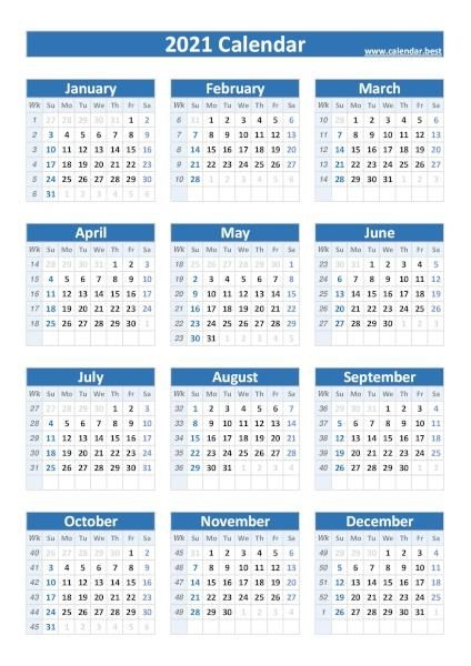2021 calendar with week numbers calendar best